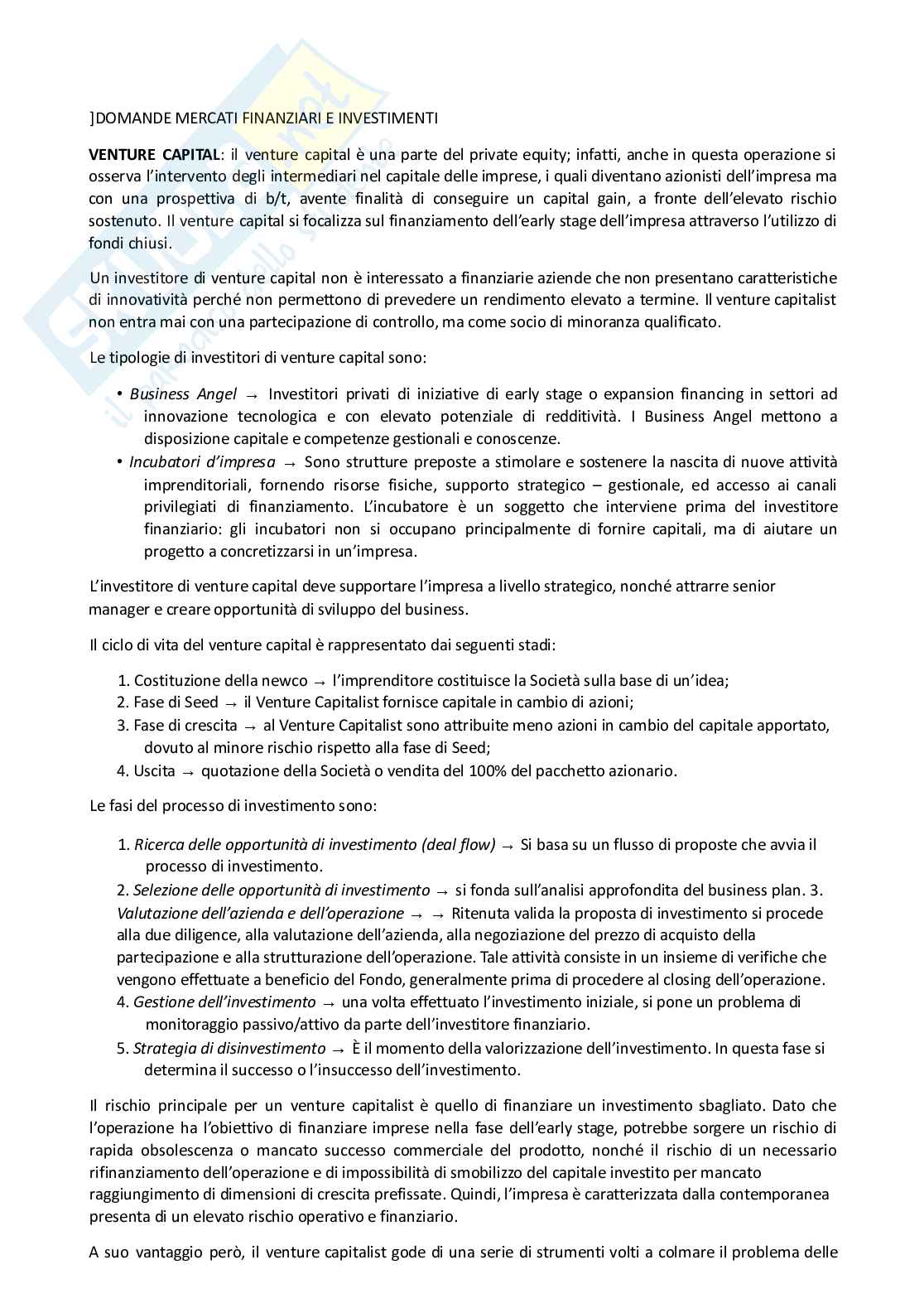 Mercati finanziari Pag. 1