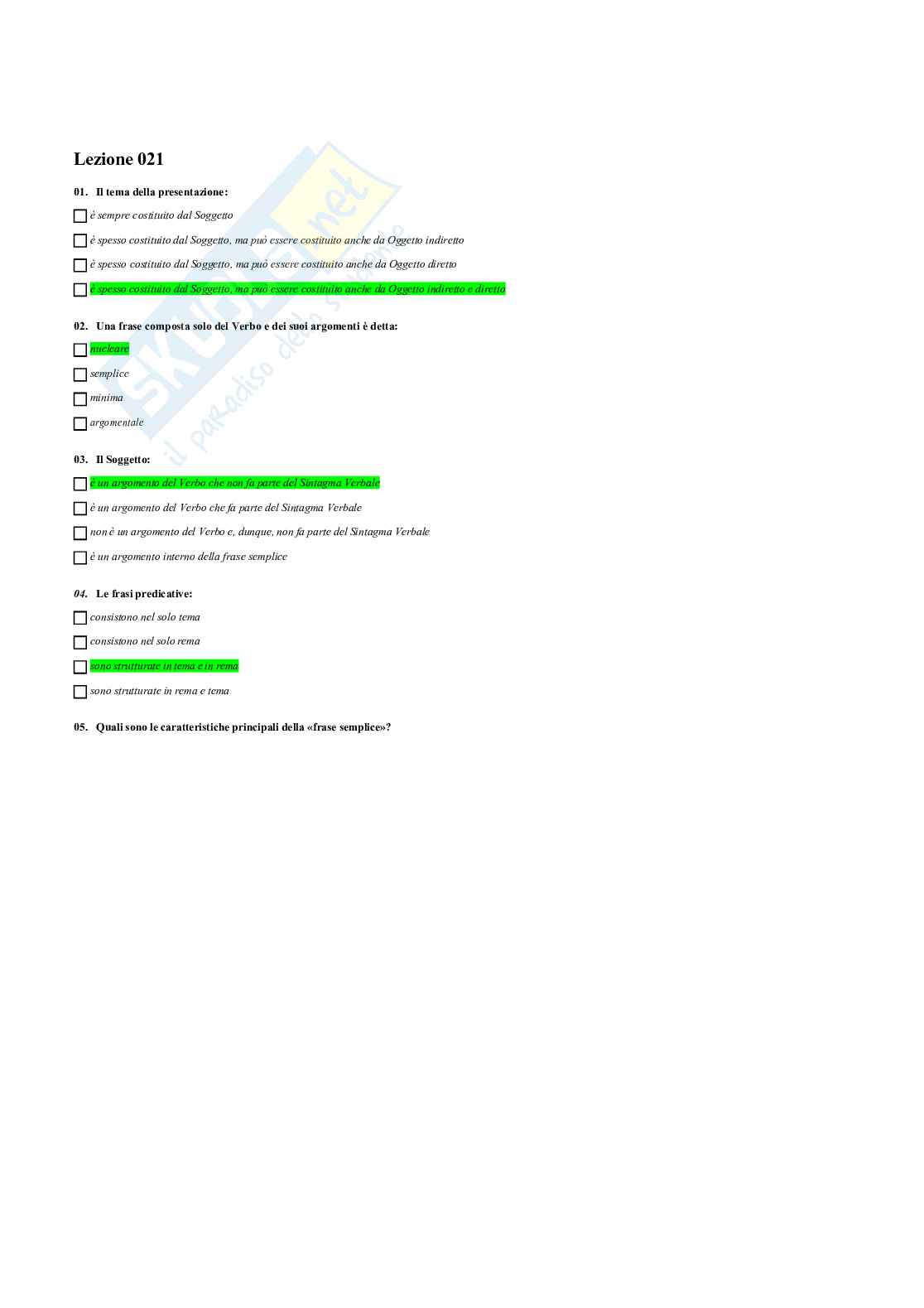 Chiuse multiple Linguistica italiana 2023-2024 Pag. 21