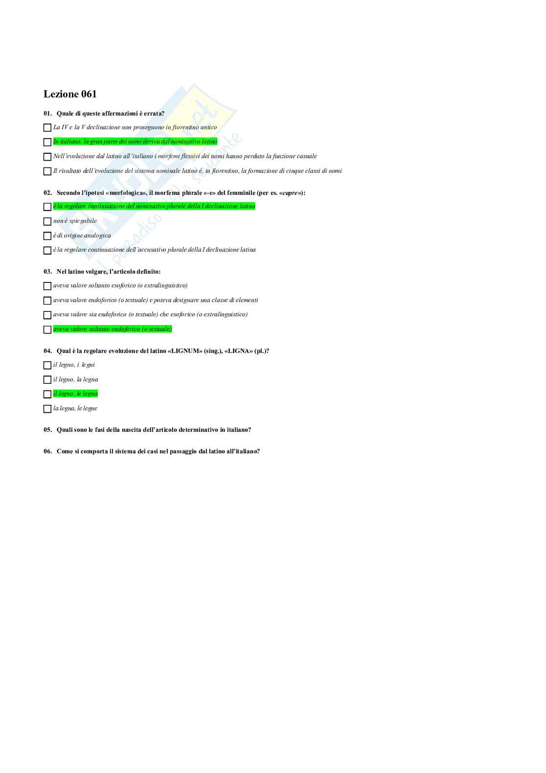 Chiuse multiple Linguistica italiana 2023-2024 Pag. 61