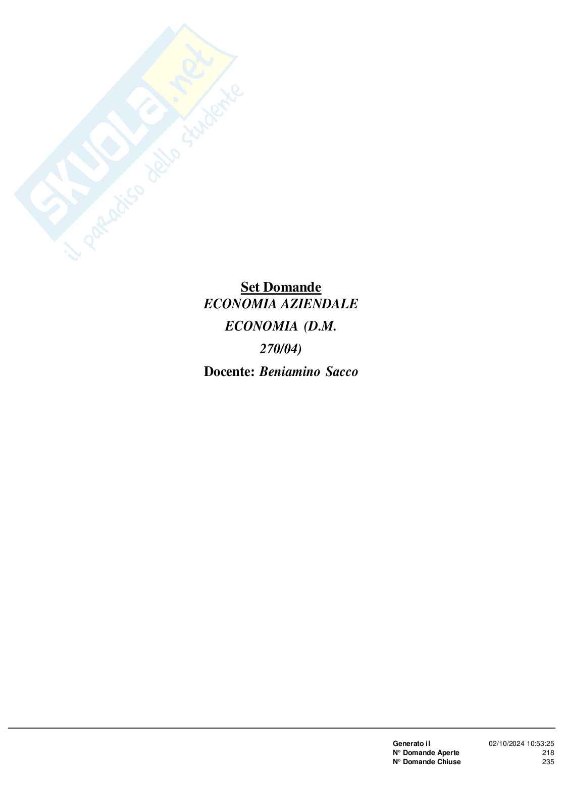 Paniere Economia aziendale Pag. 1