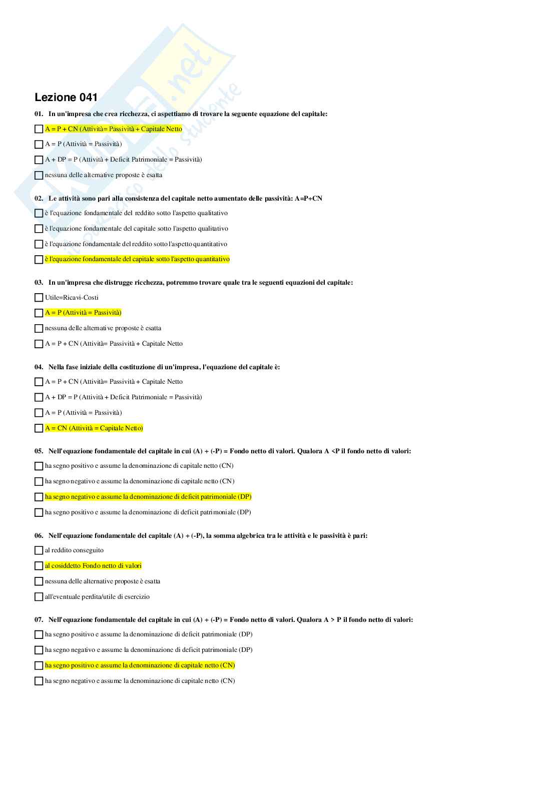 Paniere Economia aziendale Pag. 41
