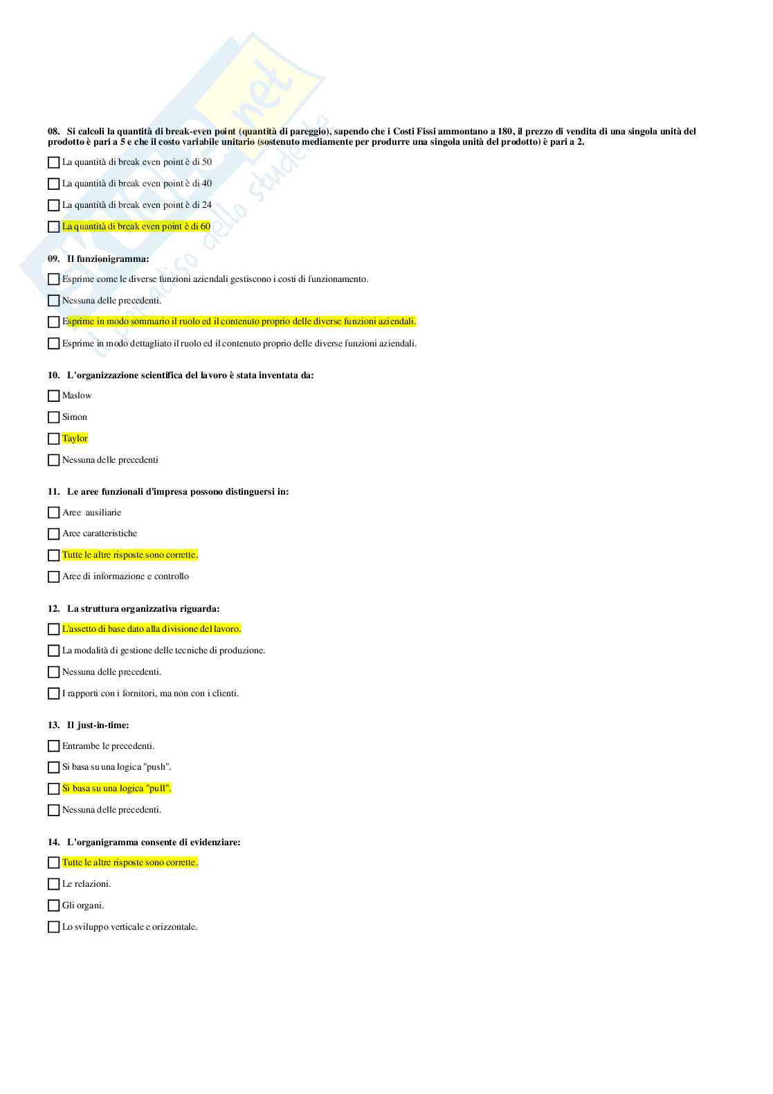 Paniere Economia aziendale Pag. 61