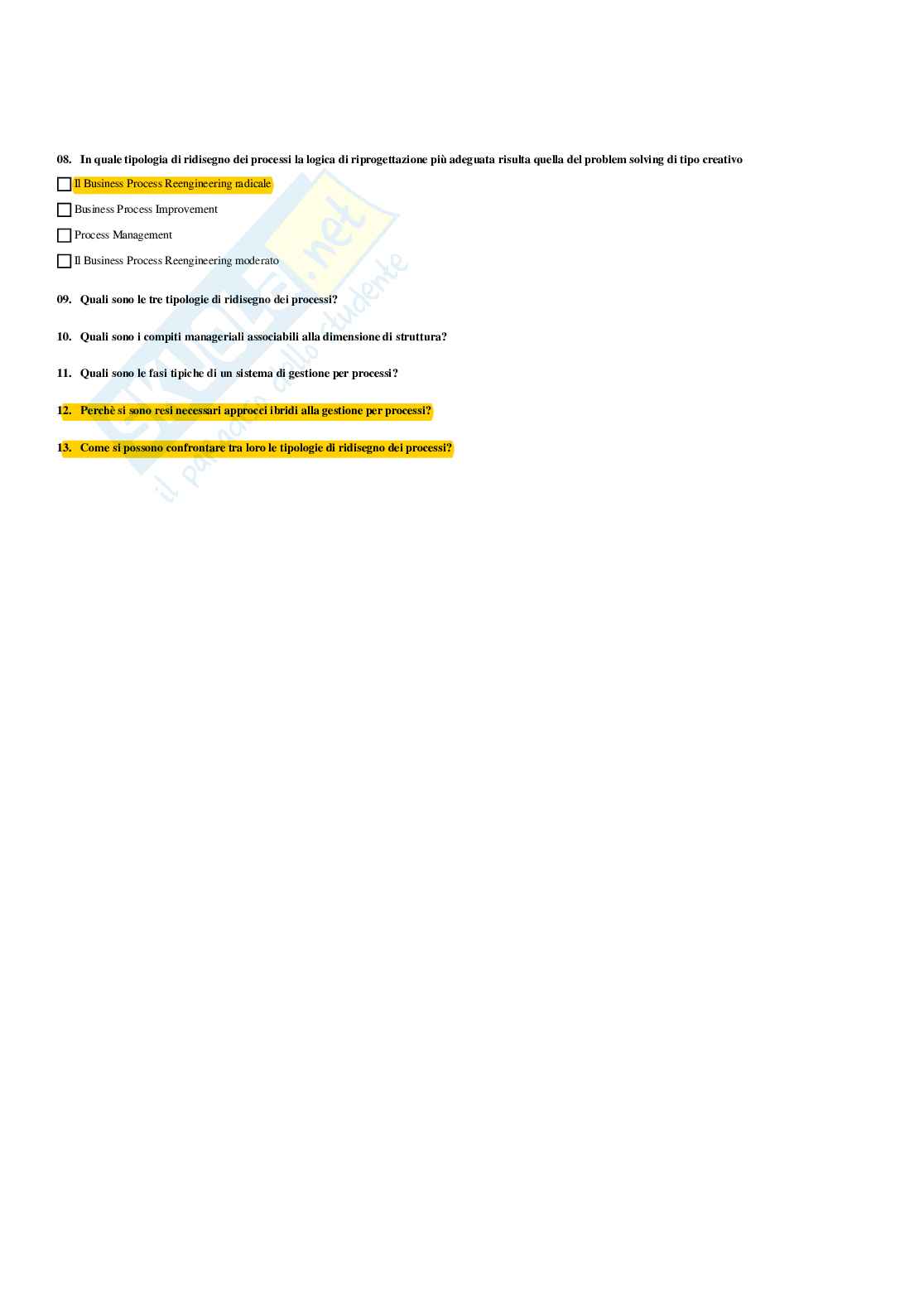 Paniere Progettazione, processi e comportamenti organizzativi - Risposte multiple - aggiornato (2026) Pag. 16