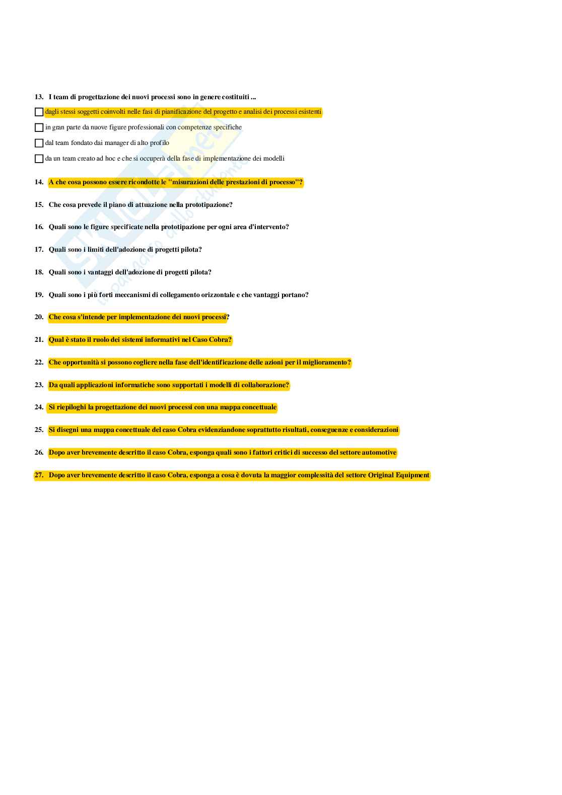 Paniere Progettazione, processi e comportamenti organizzativi - Risposte multiple - aggiornato (2026) Pag. 36