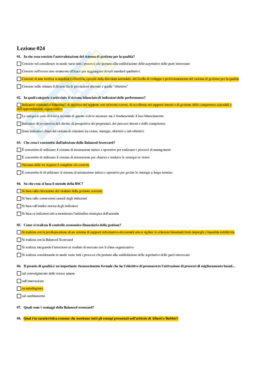 Paniere Progettazione, processi e comportamenti organizzativi - Risposte multiple - aggiornato (2026) Pag. 46