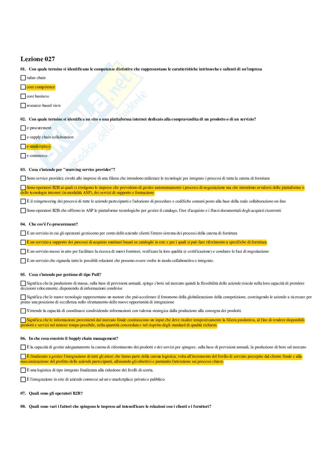 Paniere Progettazione, processi e comportamenti organizzativi - Risposte multiple - aggiornato (2026) Pag. 51