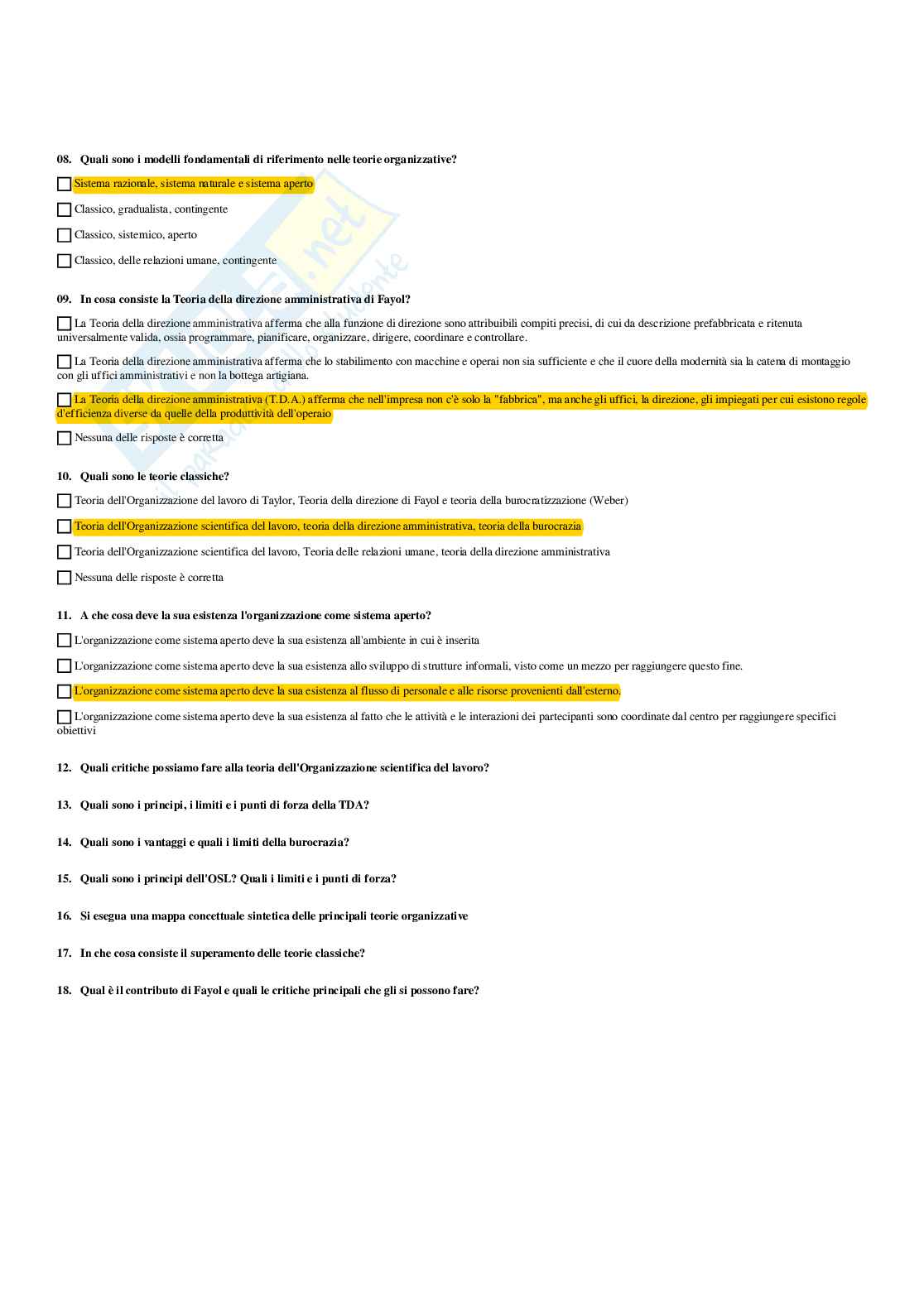 Paniere Progettazione, processi e comportamenti organizzativi - Risposte multiple - aggiornato (2026) Pag. 6