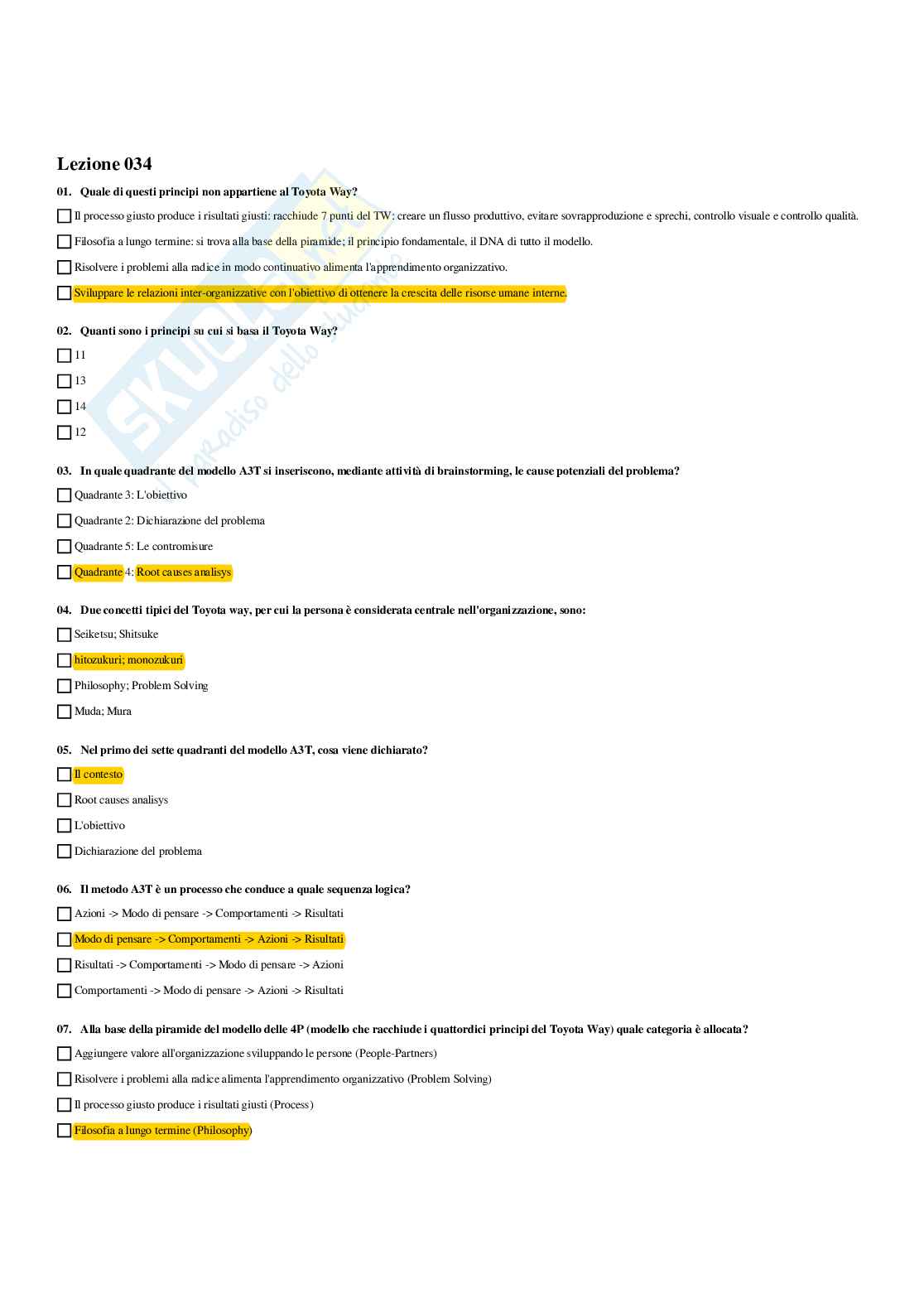 Paniere Progettazione, processi e comportamenti organizzativi - Risposte multiple - aggiornato (2026) Pag. 61