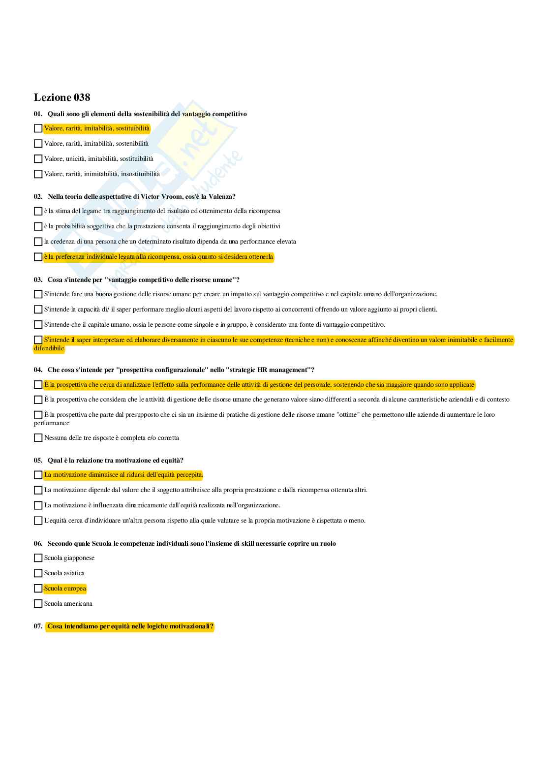 Paniere Progettazione, processi e comportamenti organizzativi - Risposte multiple - aggiornato (2026) Pag. 66