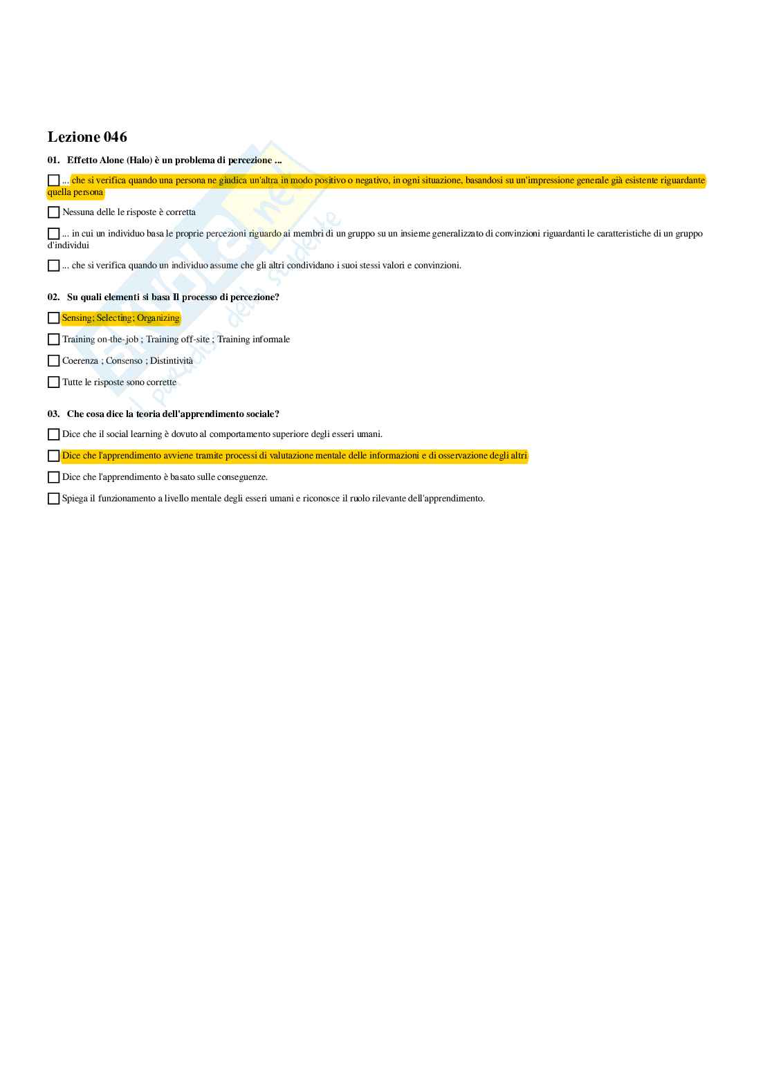 Paniere Progettazione, processi e comportamenti organizzativi - Risposte multiple - aggiornato (2026) Pag. 76