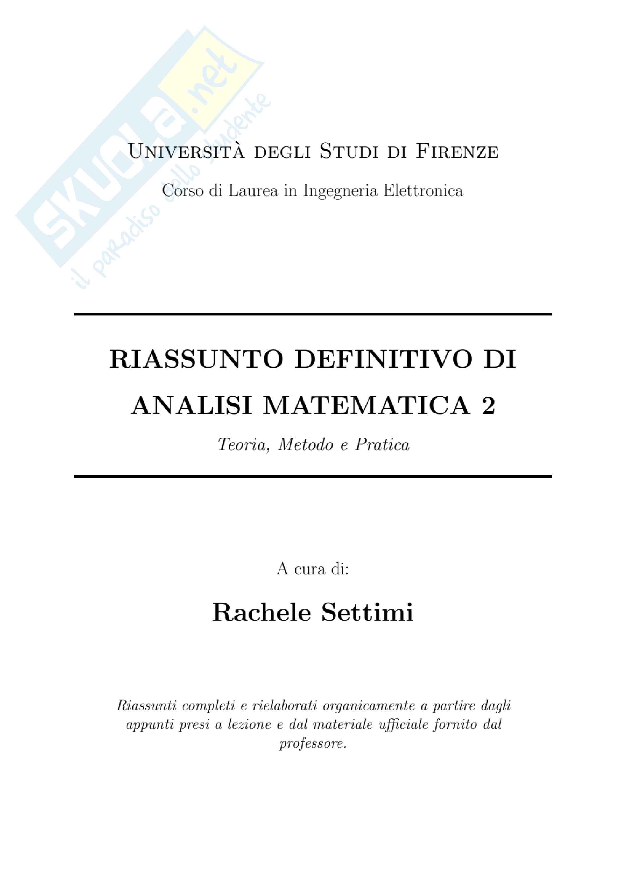 Analisi matematica 2 (Parte 1): dalle serie agli integrali multipli Pag. 1