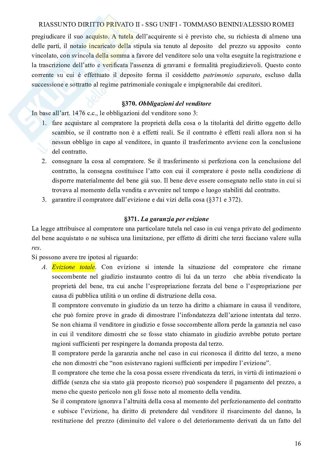 Riassunto esame Diritto privato II, Prof. Viciani Simona, libro consigliato Manuale di diritto privato, Torrente Pag. 16