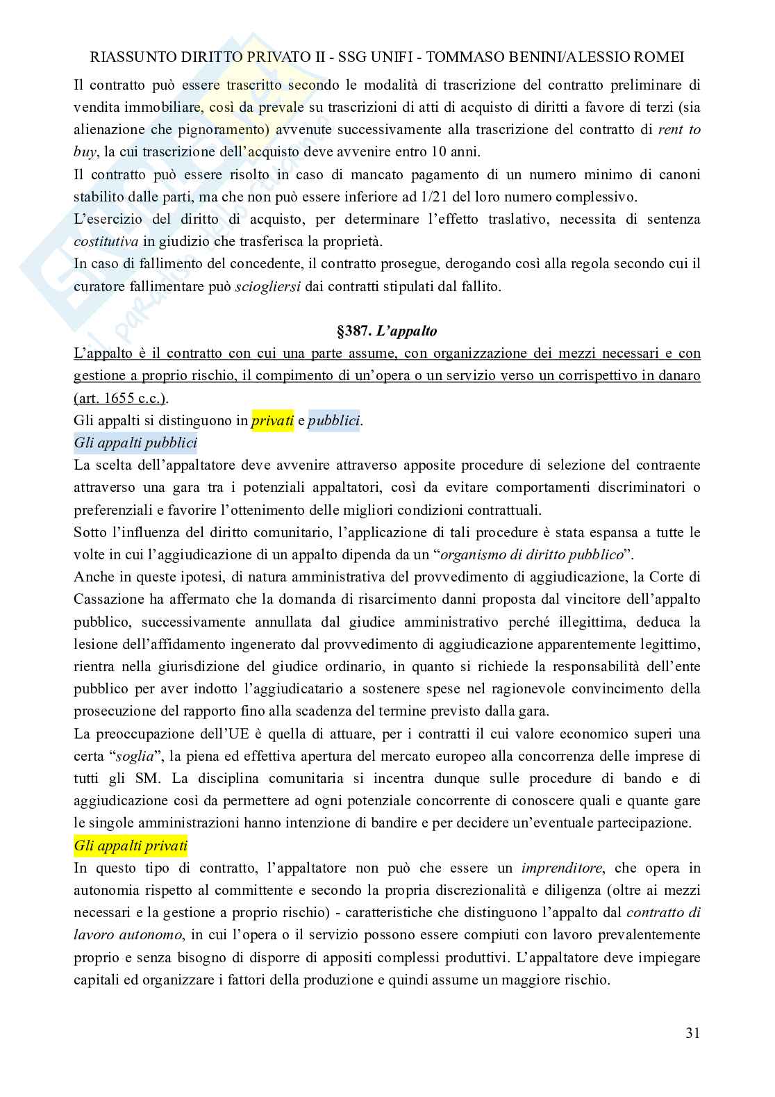 Riassunto esame Diritto privato II, Prof. Viciani Simona, libro consigliato Manuale di diritto privato, Torrente Pag. 31
