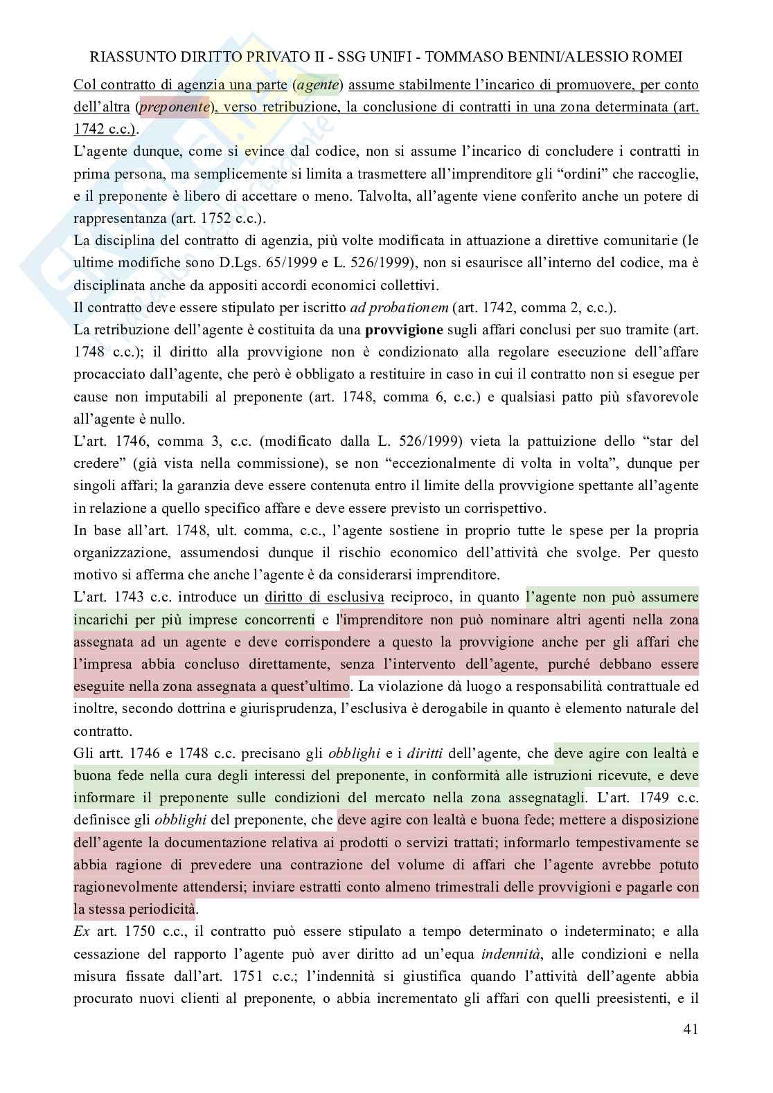 Riassunto esame Diritto privato II, Prof. Viciani Simona, libro consigliato Manuale di diritto privato, Torrente Pag. 41