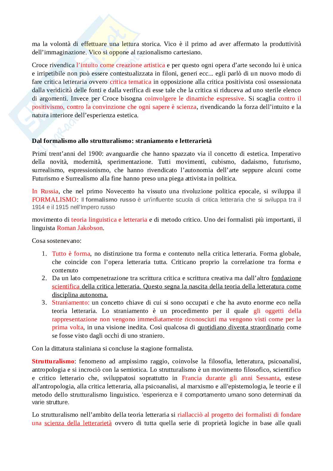 Riassunto esame Letterature comparate, Prof. Lombardi Chiara, libro consigliato Estetica della letteratura , Massimo Fusillo Pag. 6
