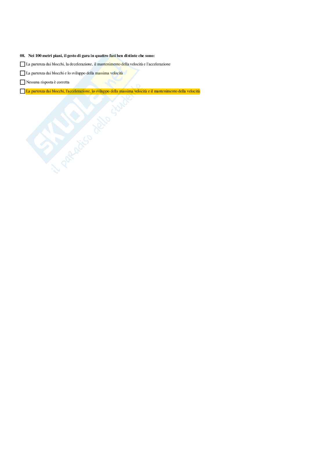 Paniere Didattica degli sport individuali (2026) - Risposte multiple corrette Pag. 16