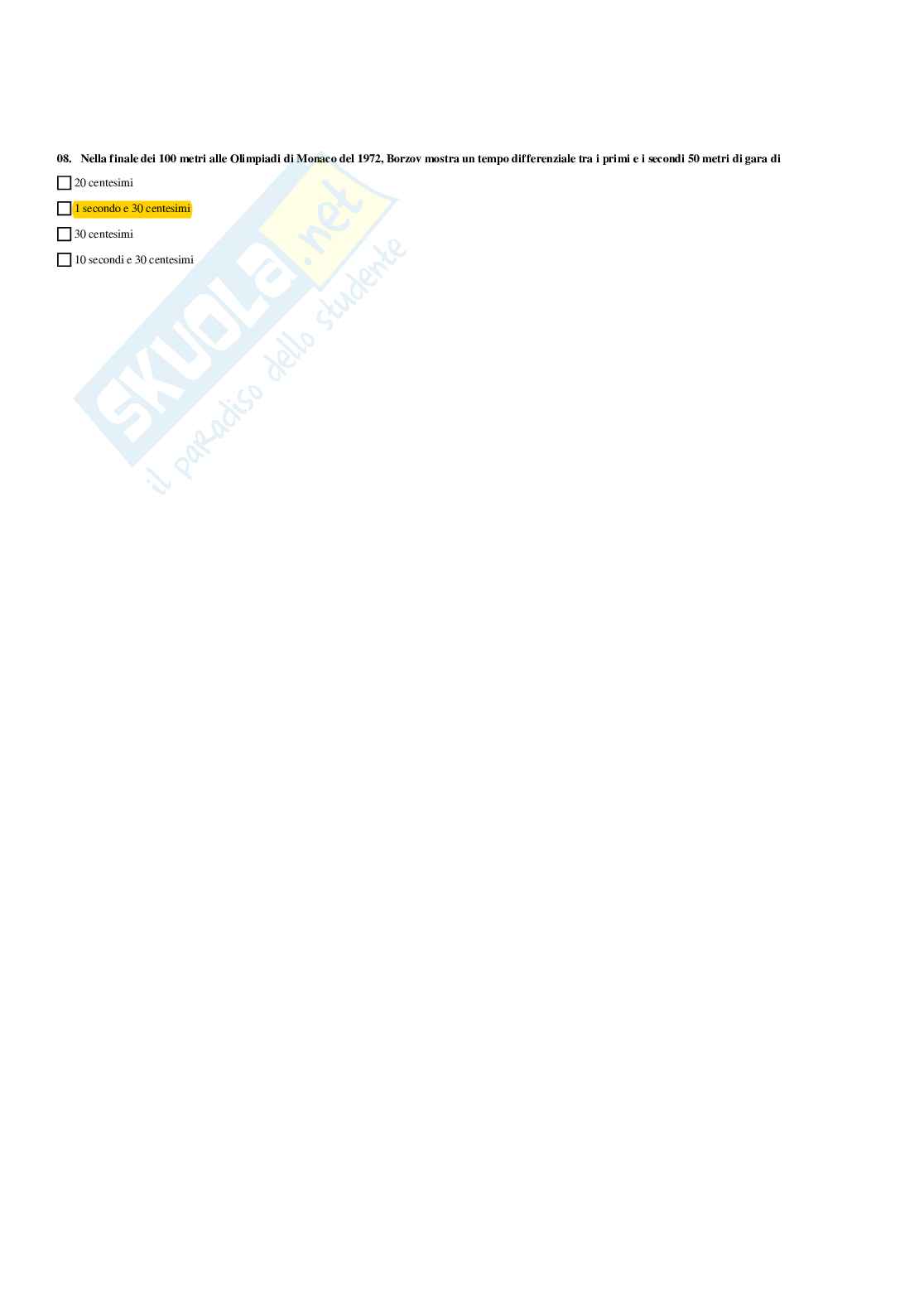 Paniere Didattica degli sport individuali (2026) - Risposte multiple corrette Pag. 26