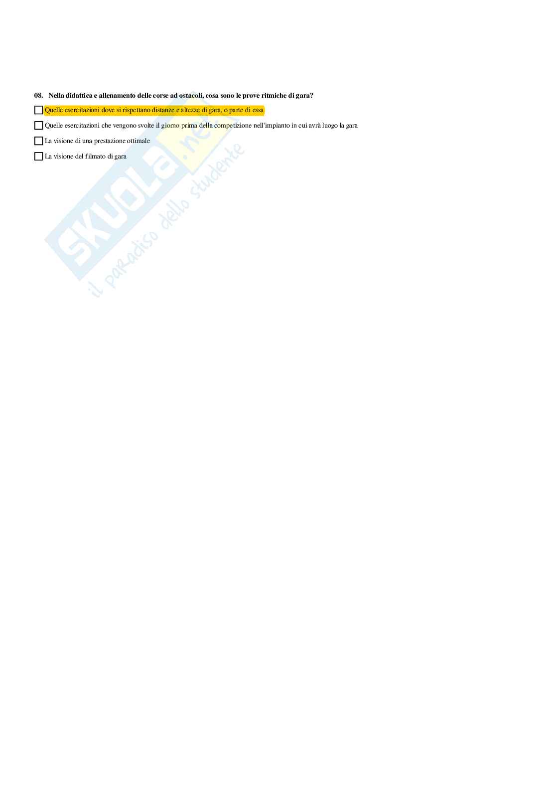 Paniere Didattica degli sport individuali (2026) - Risposte multiple corrette Pag. 36