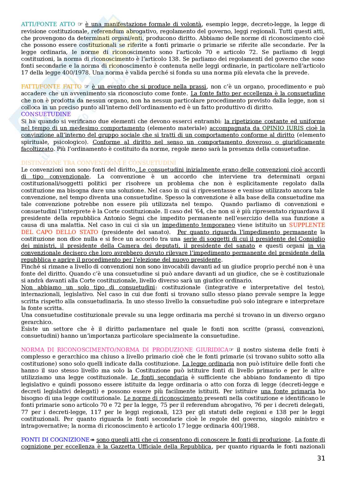 Diritto costituzionale Pag. 31