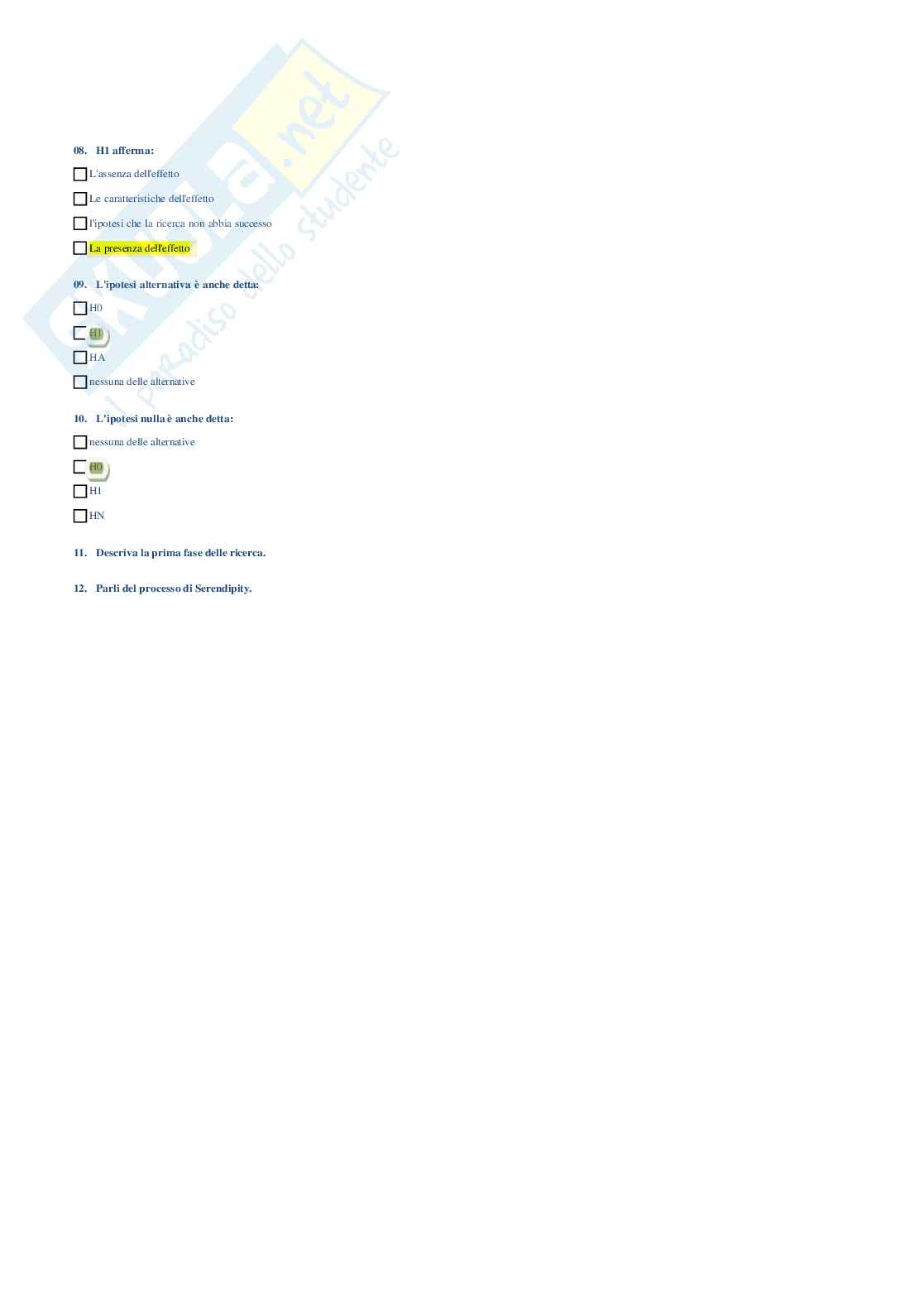 Metodologia della ricerca psicologica Pag. 36