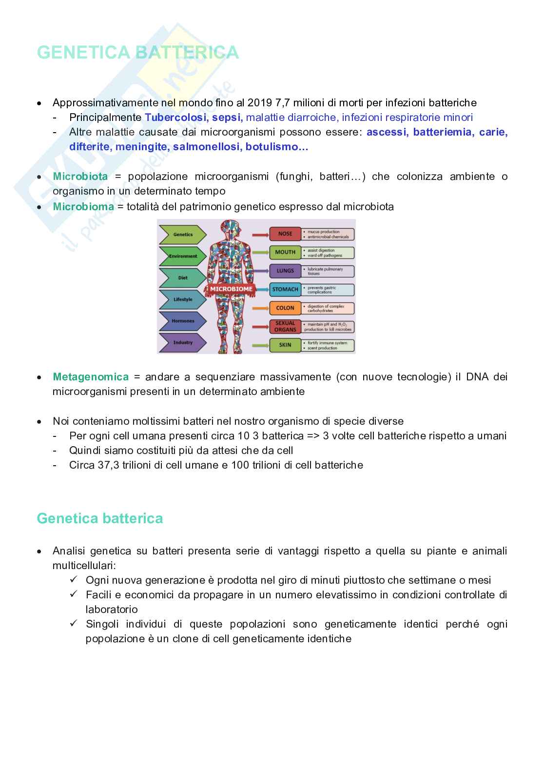 Appunti completi di Genetica e genomica  Pag. 1