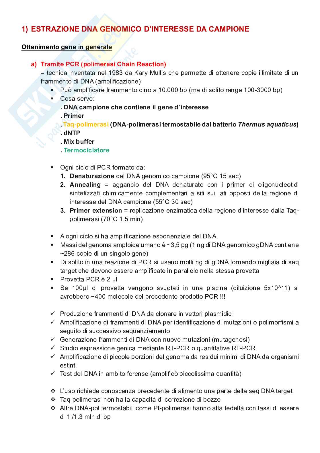 Appunti completi di Genetica e genomica  Pag. 31