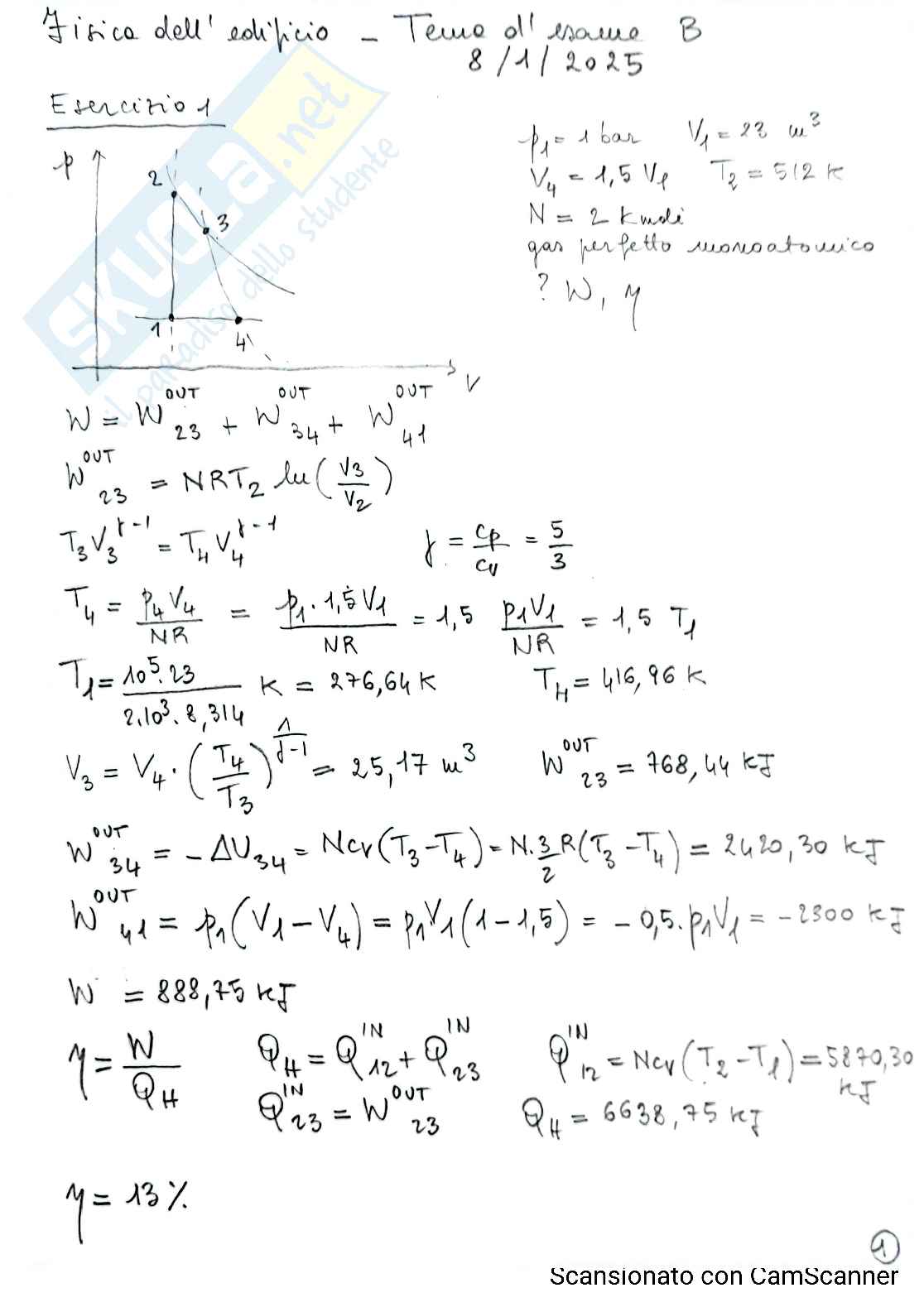 Risoluzione temi d’esame AA. 2025 Fisica dell'edificio  Pag. 2