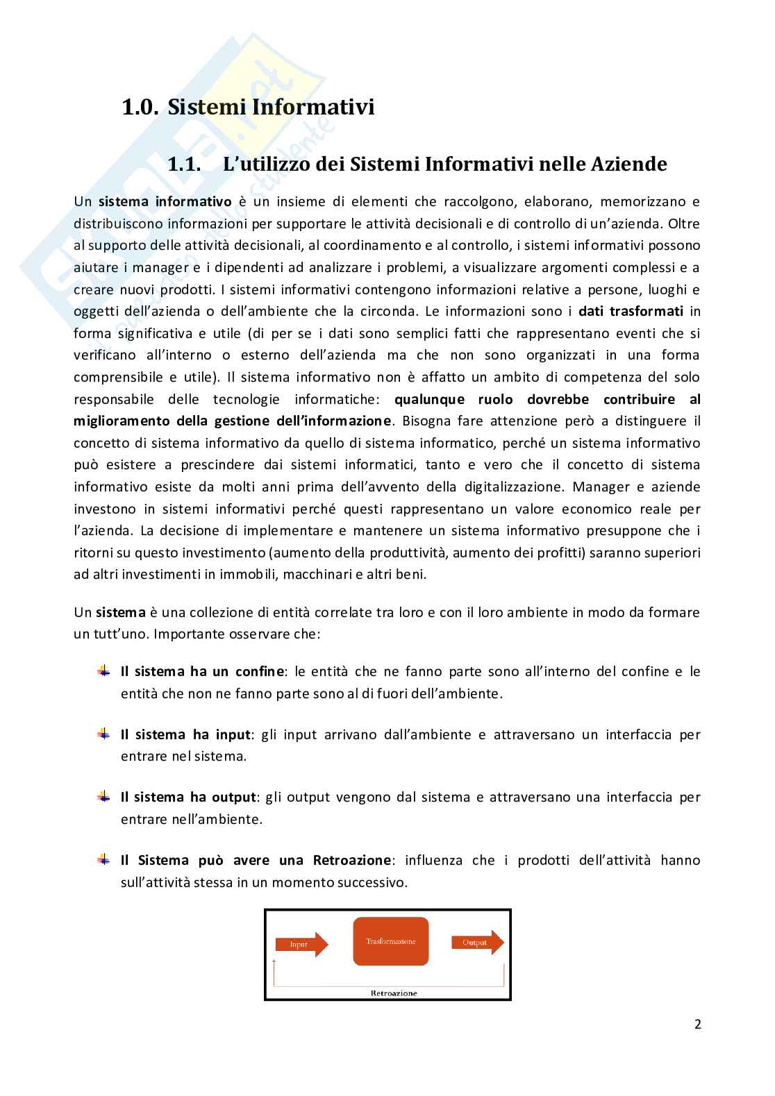 Sistemi informativi Pag. 2