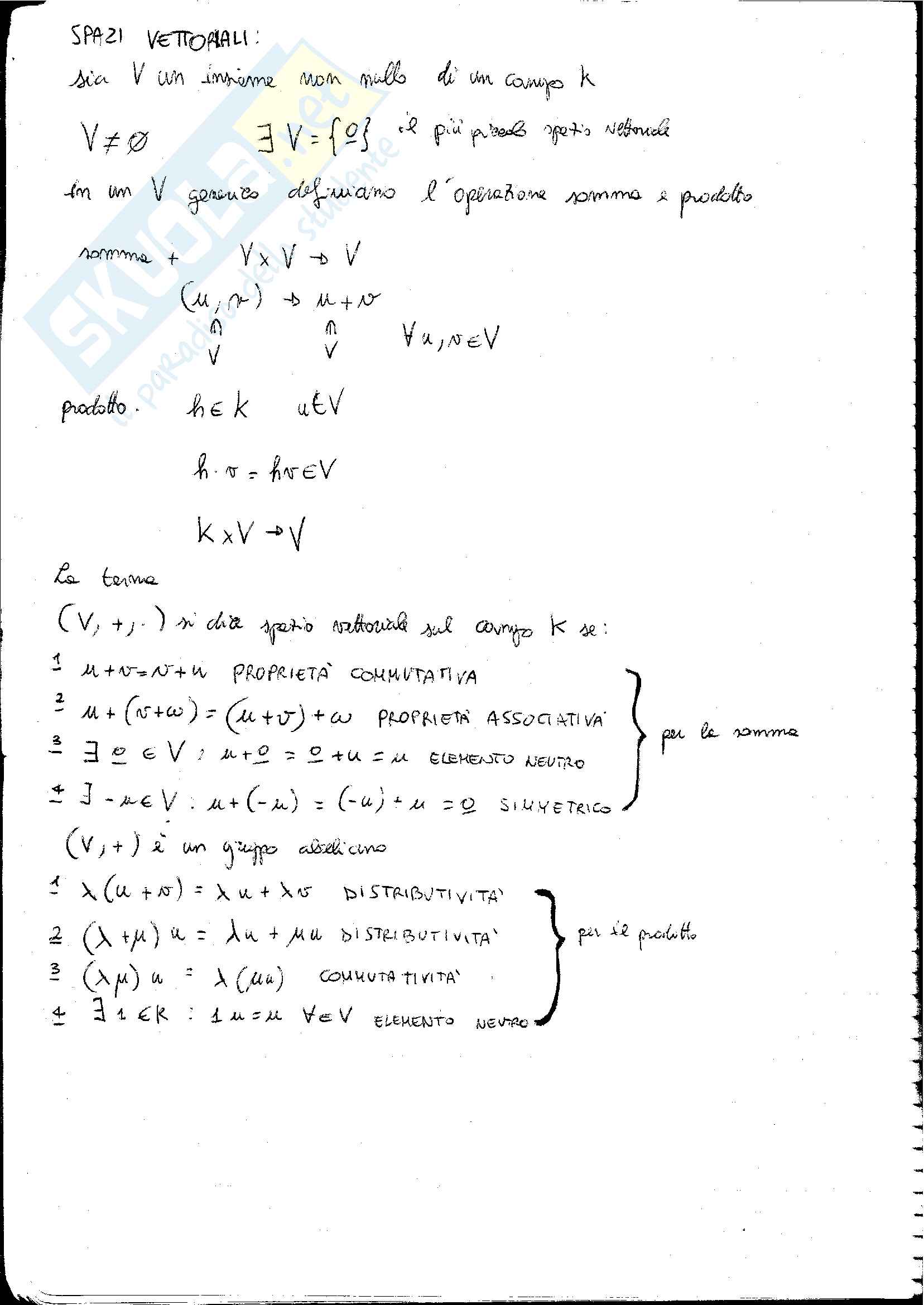 Algebra lineare e Geometria Pag. 16