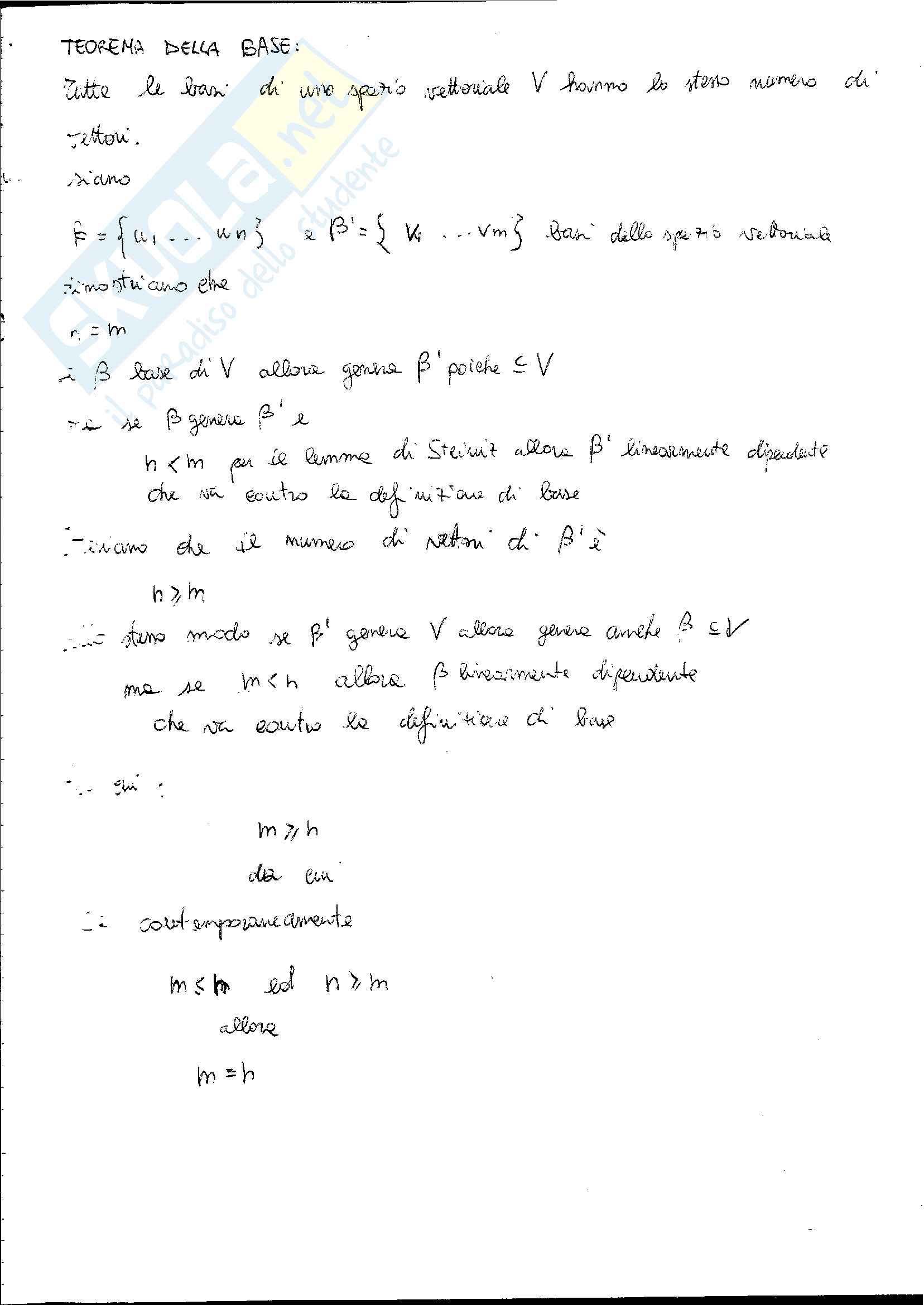 Algebra lineare e Geometria Pag. 21