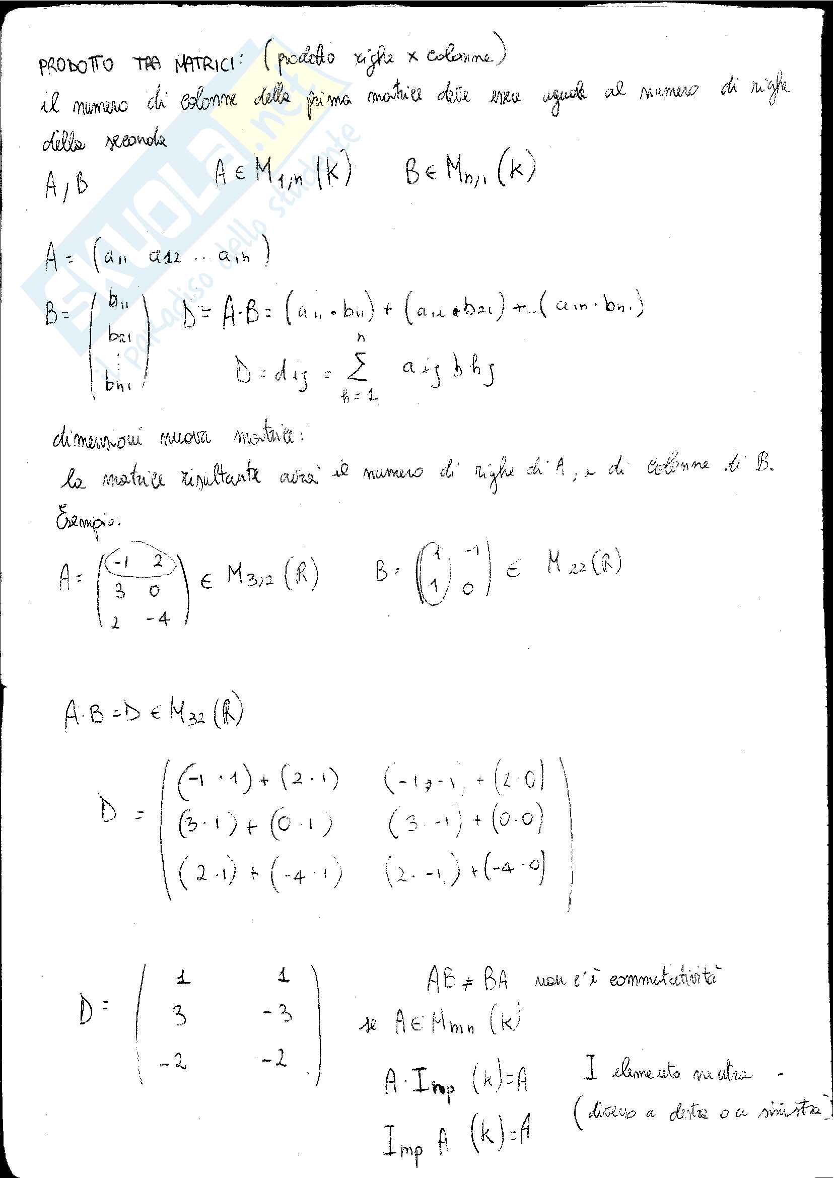 Algebra lineare e Geometria Pag. 6