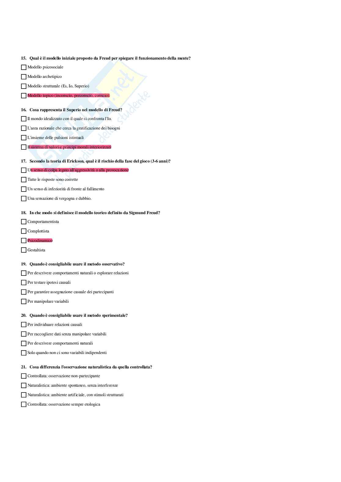 Paniere Psicologia dello sviluppo e psicologia dell'educazione - Risposte multiple - aggiornato (2026) Pag. 26