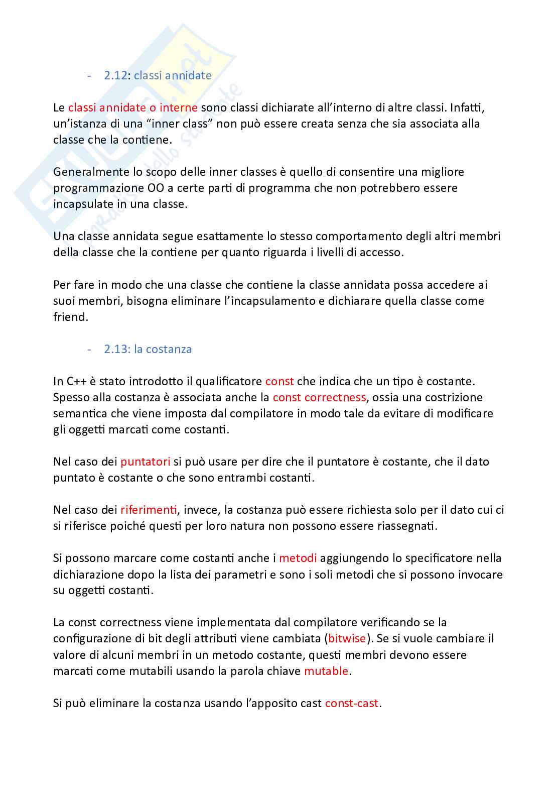 Appunti riassuntivi Programmazione (parte 1, linguaggio C++) Pag. 11