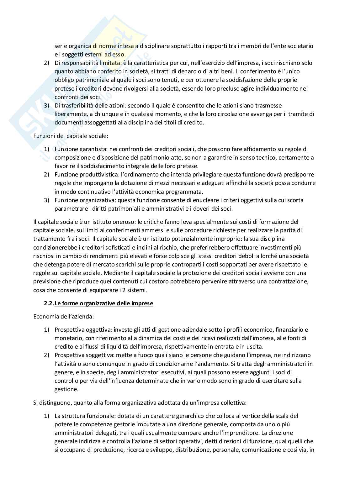 Riassunto esame Diritto commerciale, Prof. Righini Elisabetta, libro consigliato Diritto ed economia delle società, Vella, Bosi Pag. 2