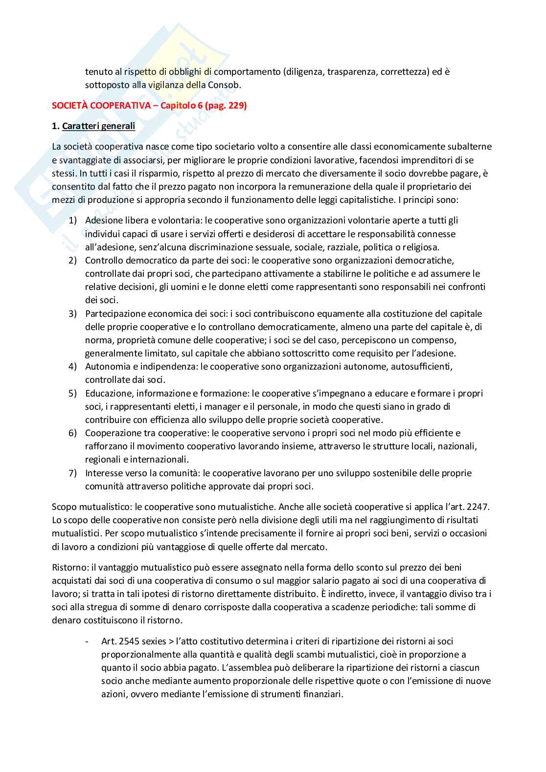 Riassunto esame Diritto commerciale, Prof. Righini Elisabetta, libro consigliato Diritto ed economia delle società, Vella, Bosi Pag. 26