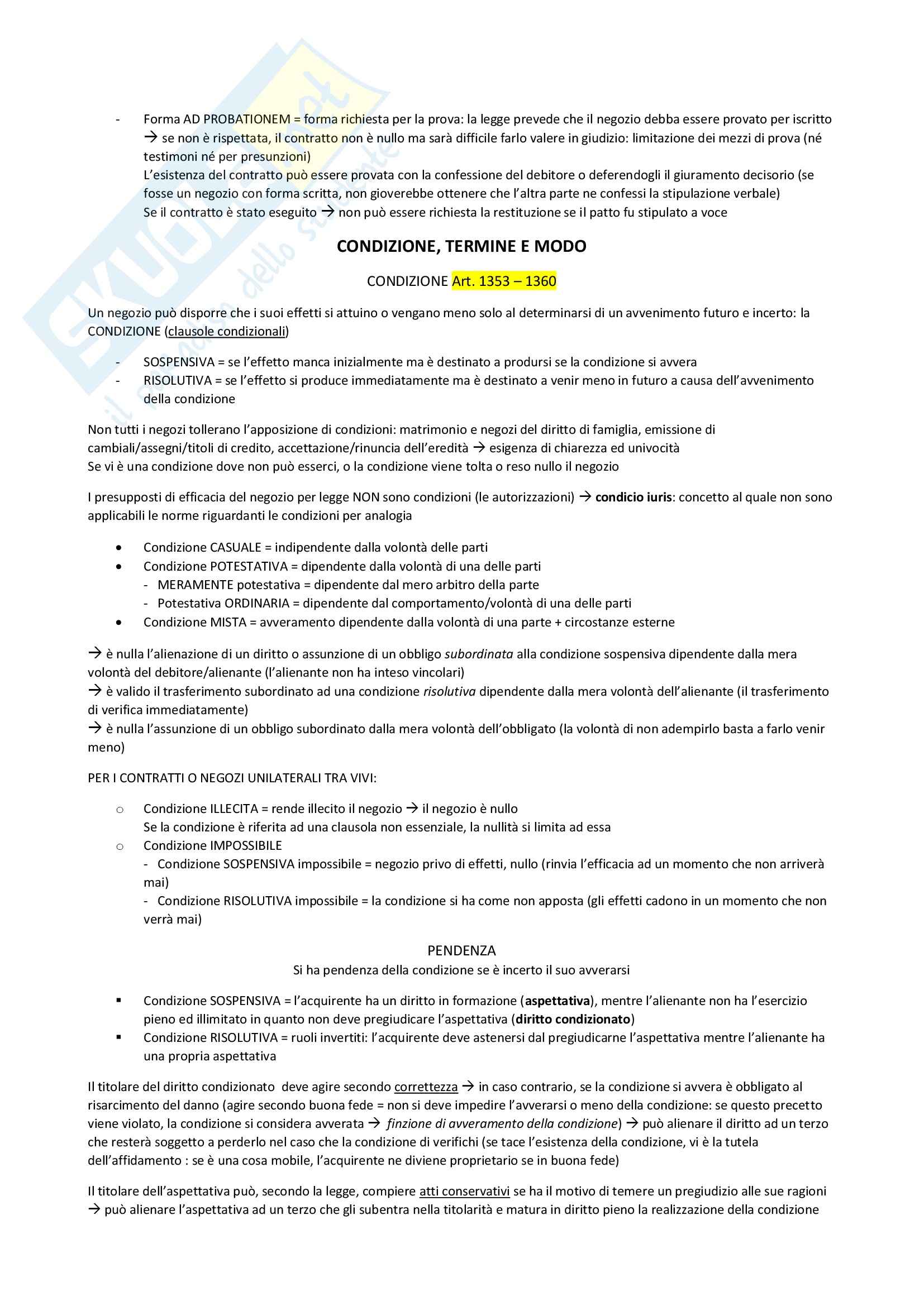 Riassunto esame Istituzioni di diritto privato, prof. Delfini Francesco, libro consigliato Istituzioni di Diritto Privato, Trimarchi Pag. 31