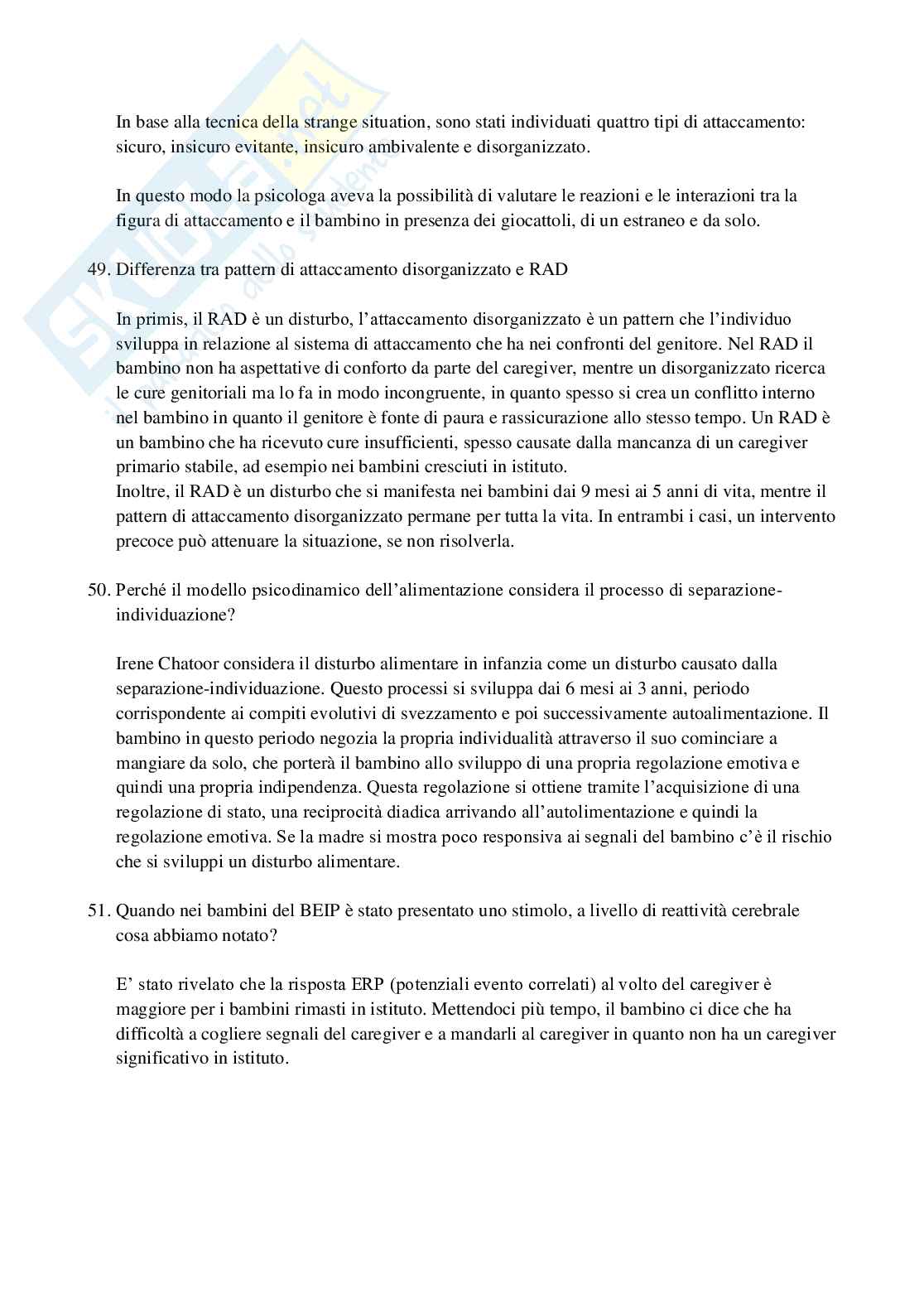 Domande per esame di Psicopatologia dello sviluppo, prof. De Carli Pag. 16