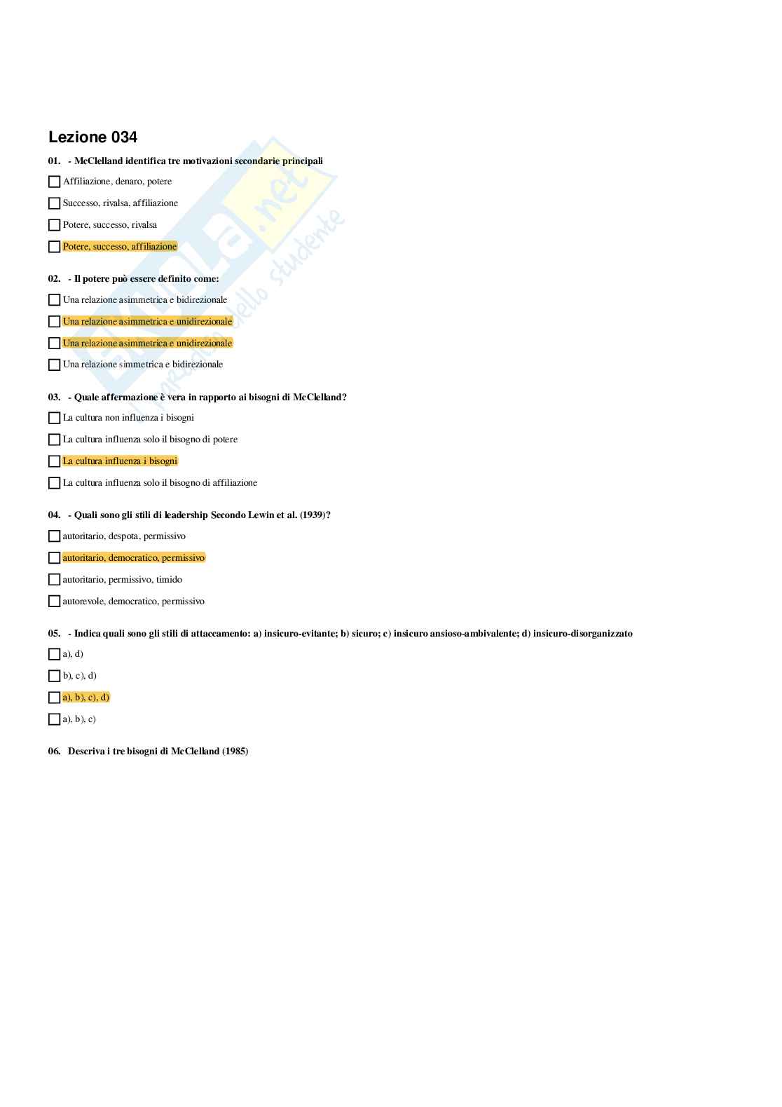 Paniere Psicologia dell'apprendimento - Risposte multiple - aggiornato (2026) Pag. 31