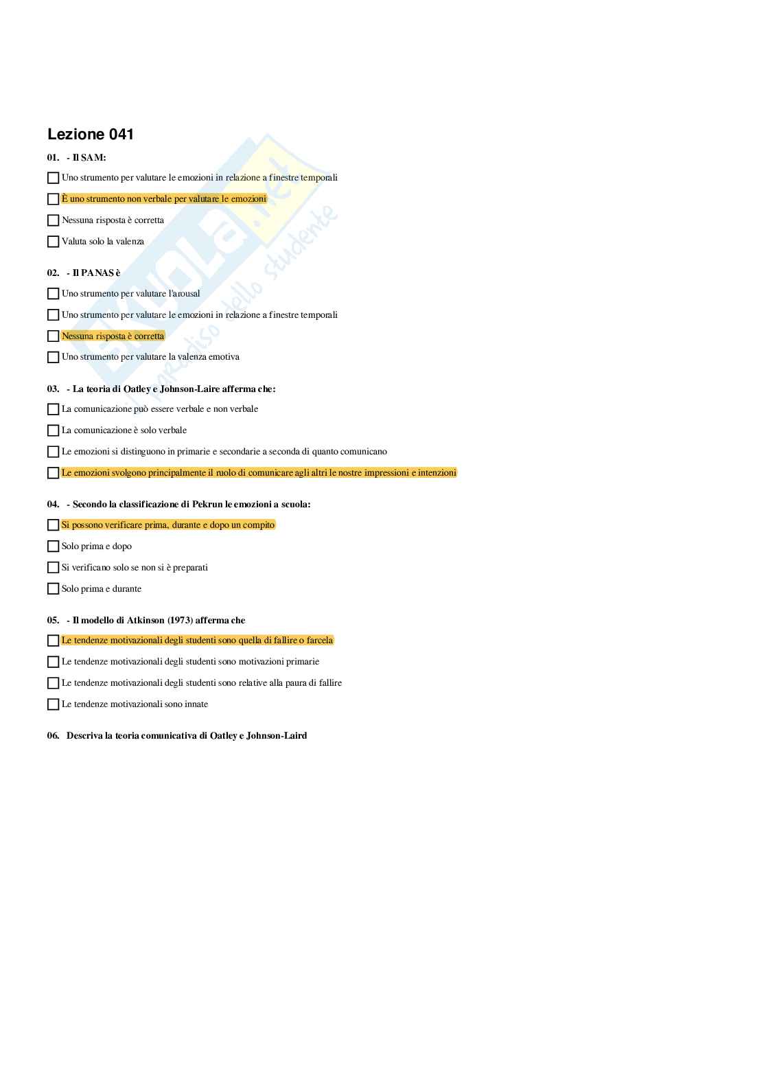 Paniere Psicologia dell'apprendimento - Risposte multiple - aggiornato (2026) Pag. 36