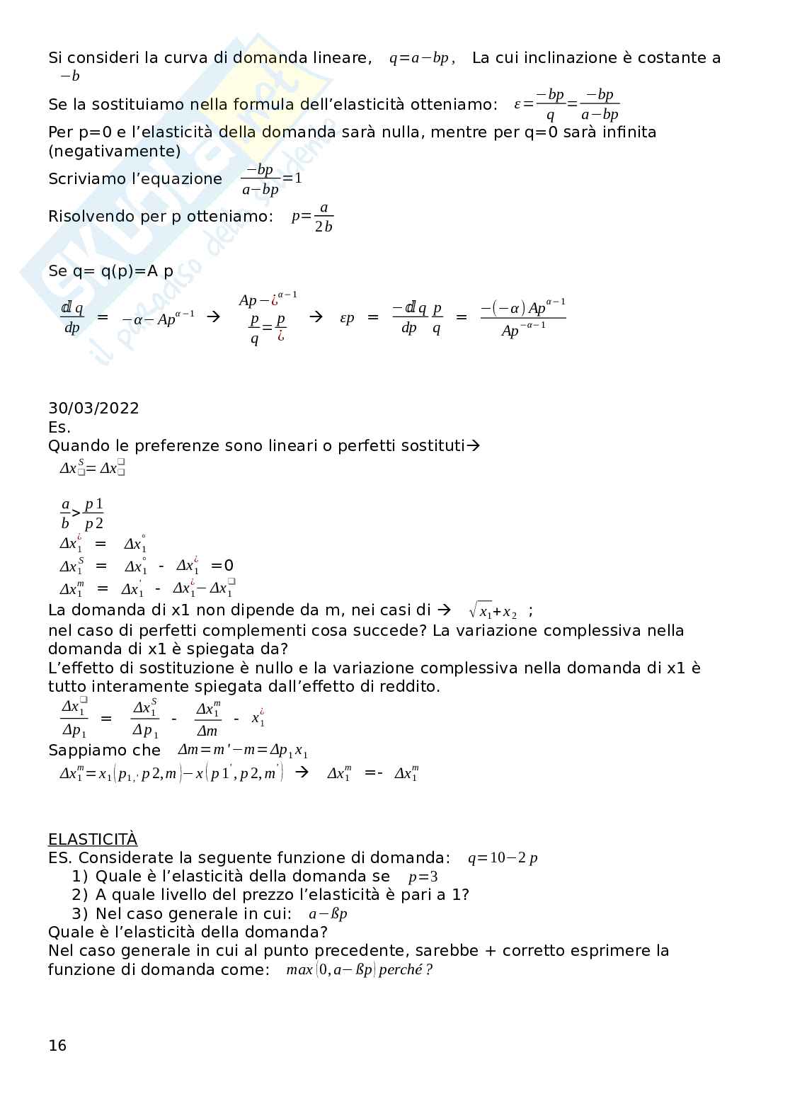 Riassunto esame Microeconomia, Prof. Busetto Francesca, libro consigliato Microeconomia, Varian  Pag. 16