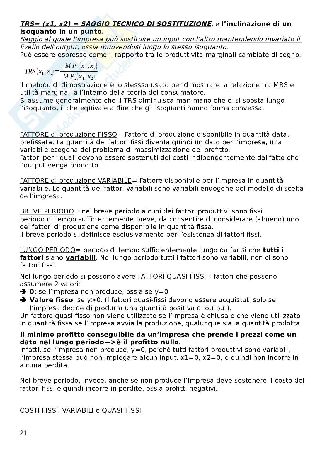 Riassunto esame Microeconomia, Prof. Busetto Francesca, libro consigliato Microeconomia, Varian  Pag. 21