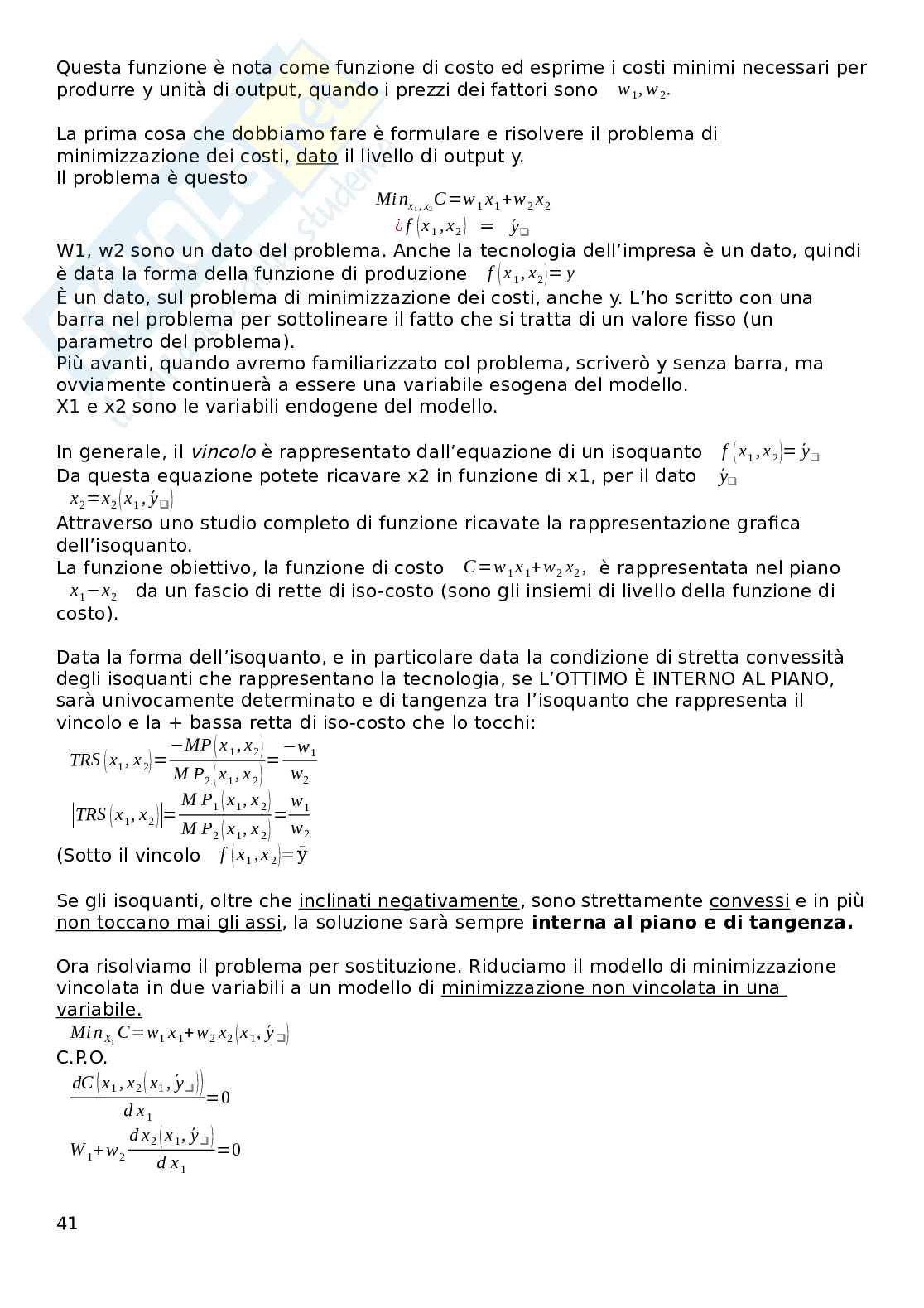 Riassunto esame Microeconomia, Prof. Busetto Francesca, libro consigliato Microeconomia, Varian  Pag. 41