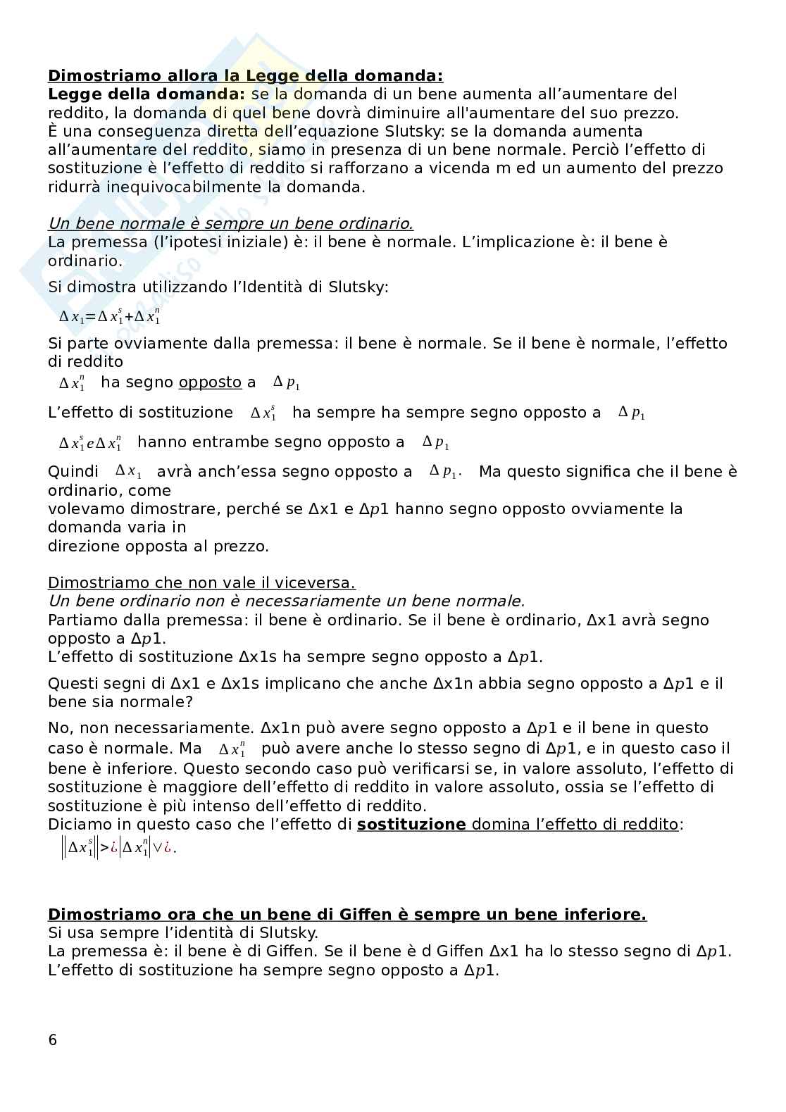 Riassunto esame Microeconomia, Prof. Busetto Francesca, libro consigliato Microeconomia, Varian  Pag. 6