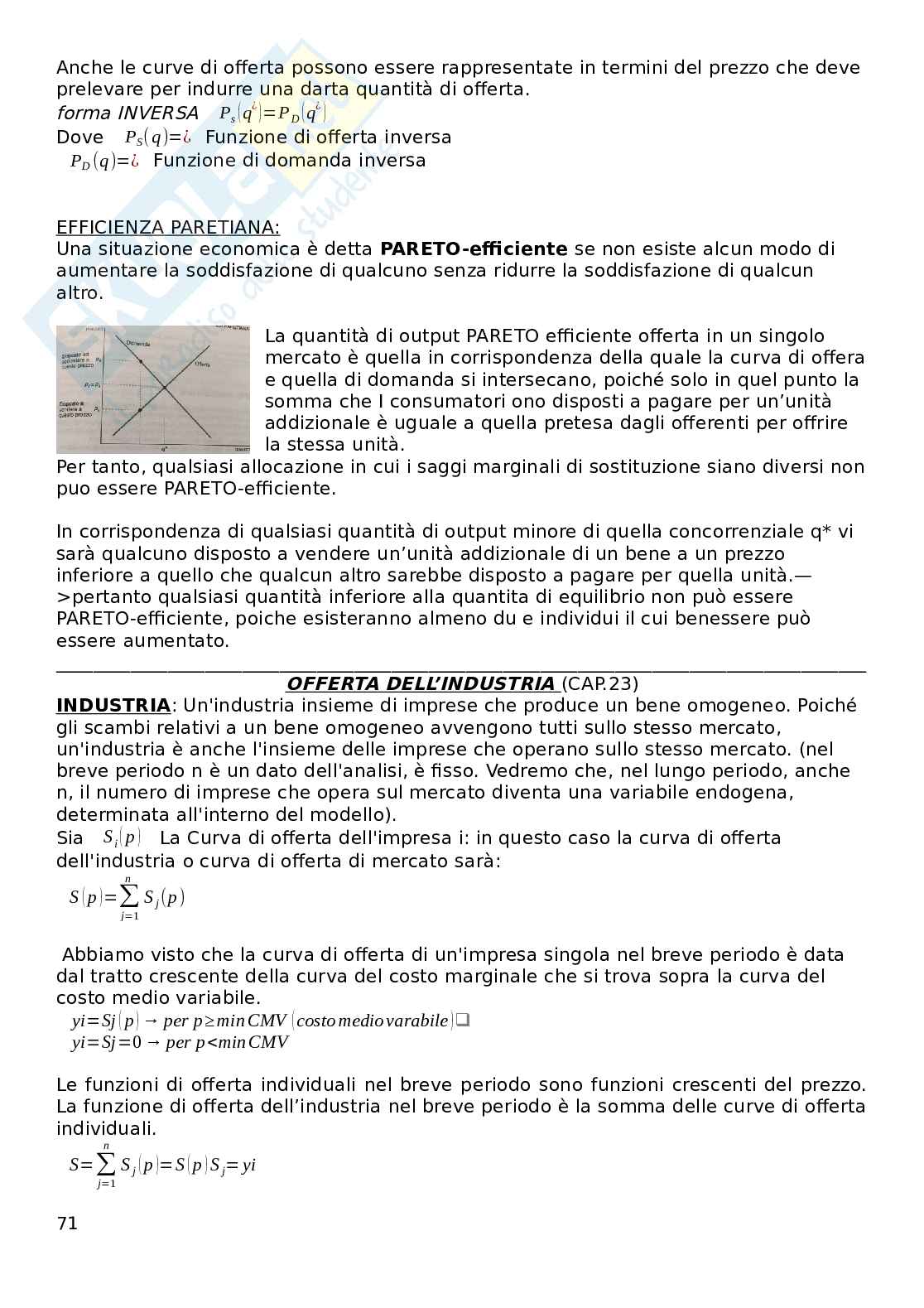 Riassunto esame Microeconomia, Prof. Busetto Francesca, libro consigliato Microeconomia, Varian  Pag. 71