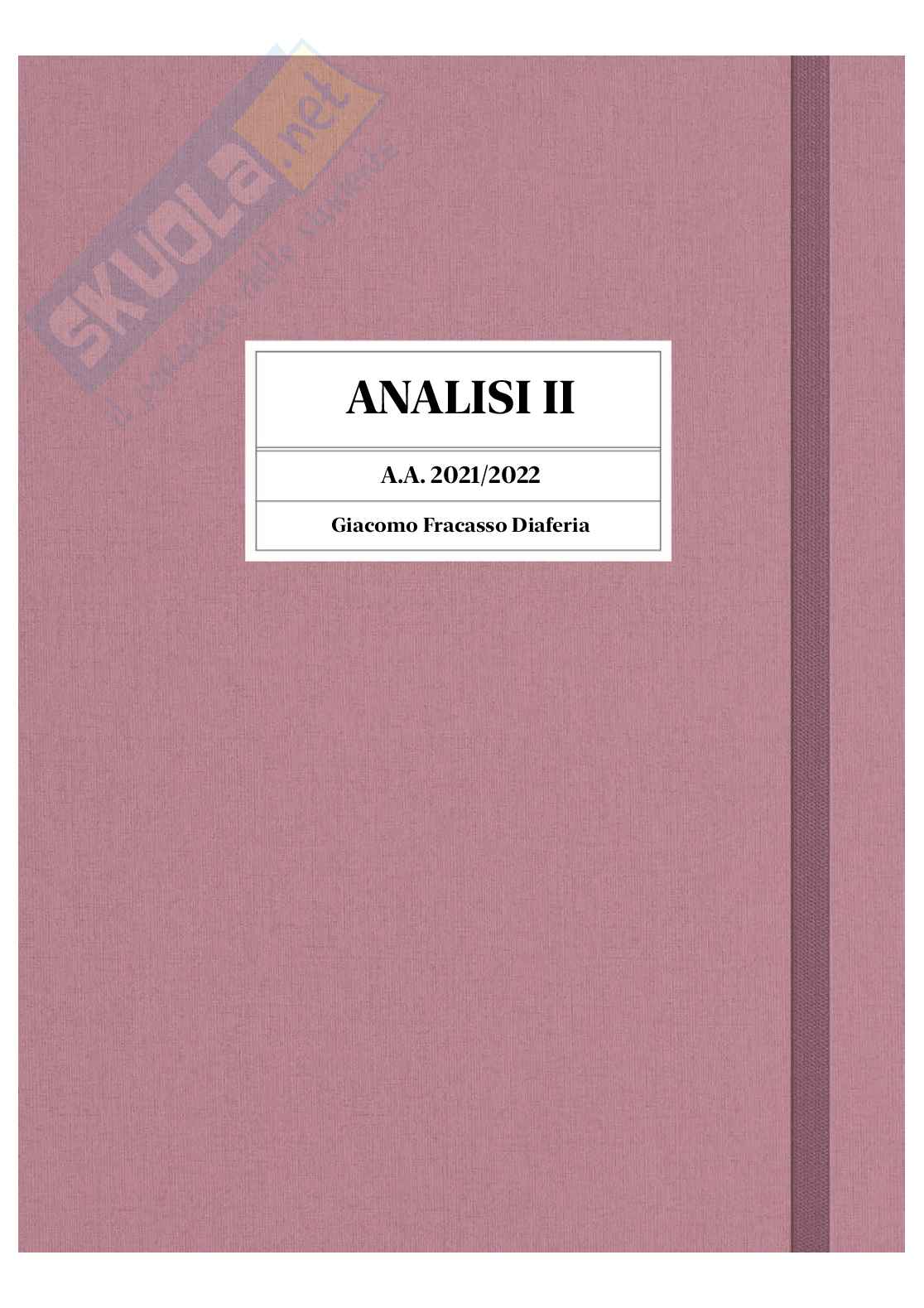 Riassunto esame Analisi matematica 2, Prof. Garavello Mauro, libro consigliato Analisi matematica 2, Enrico Giusti Pag. 1