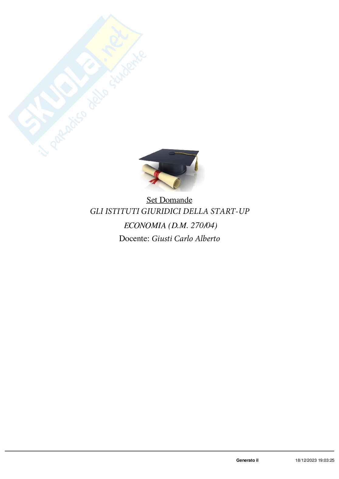 Paniere nuovo di Gli istituti giuridici della start-up (2023)  Pag. 1