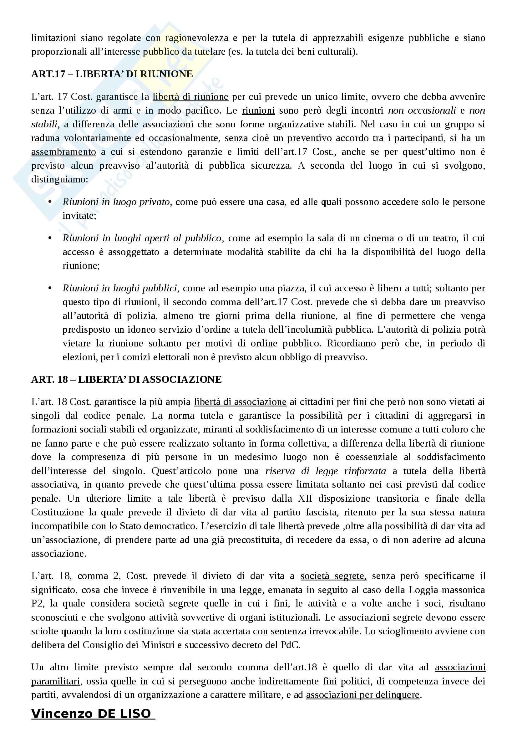 Riassunto esame Diritto Costituzionale, prof. Villone, libro consigliato La Costituzione italiana, Diddi Nardi, Coen Pag. 31