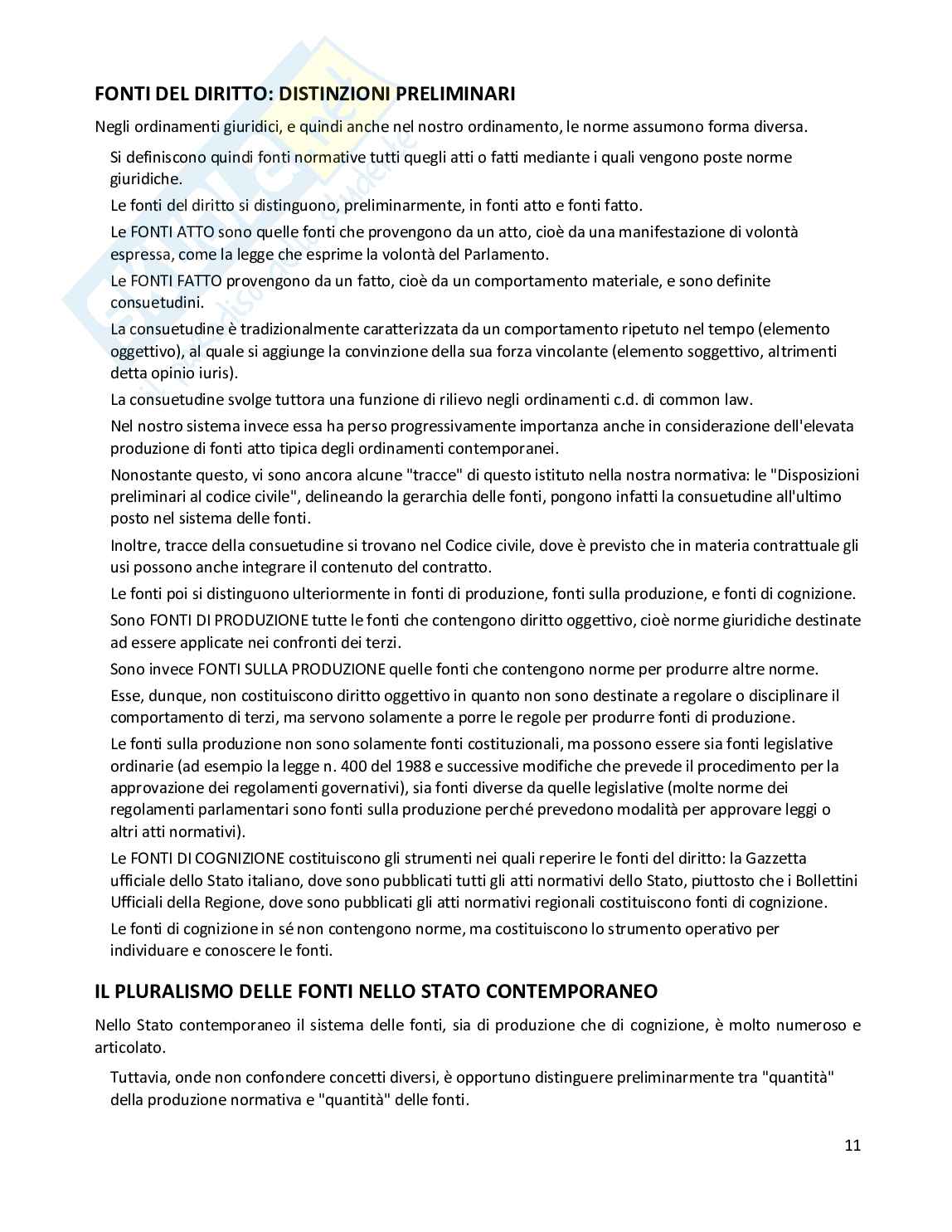 Riassunto esame Diritto costituzionale, Prof. Randazzo Barbara, libro consigliato Diritto costituzionale , Pisaneschi  Pag. 11