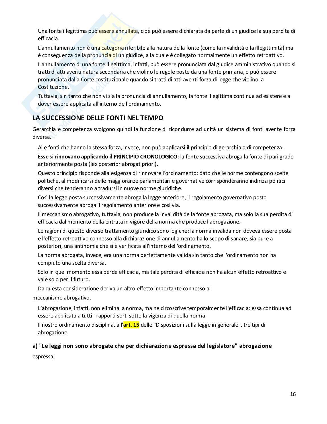 Riassunto esame Diritto costituzionale, Prof. Randazzo Barbara, libro consigliato Diritto costituzionale , Pisaneschi  Pag. 16