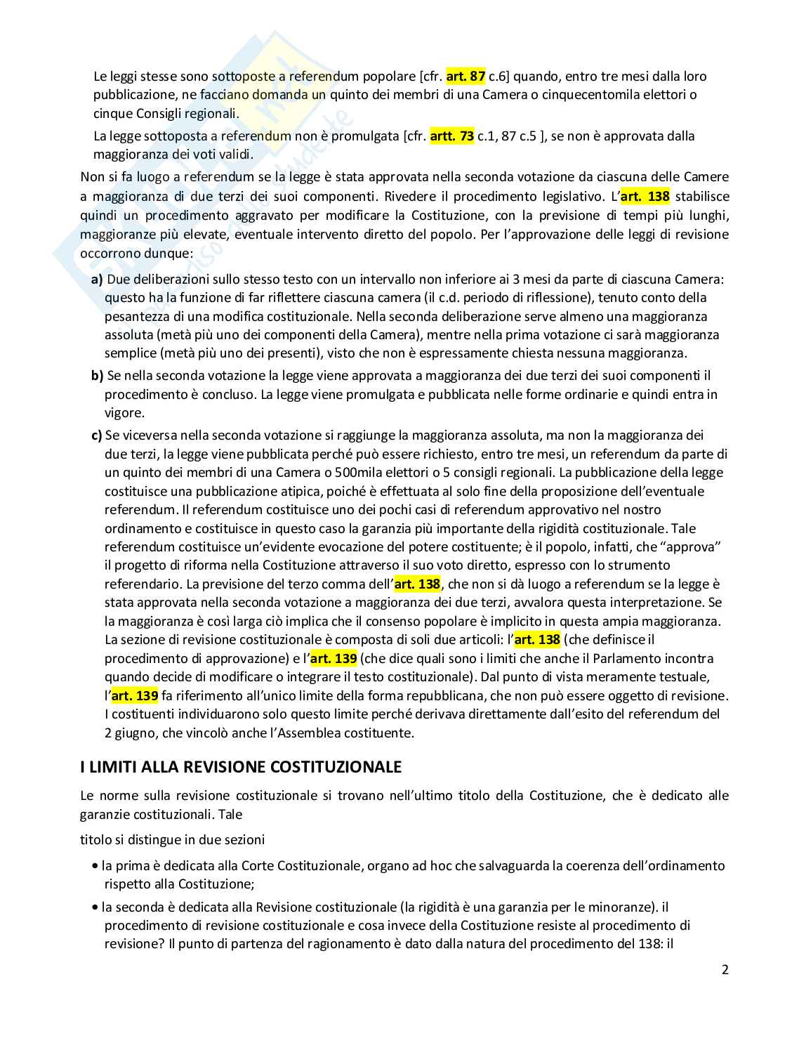 Riassunto esame Diritto costituzionale, Prof. Randazzo Barbara, libro consigliato Diritto costituzionale , Pisaneschi  Pag. 2